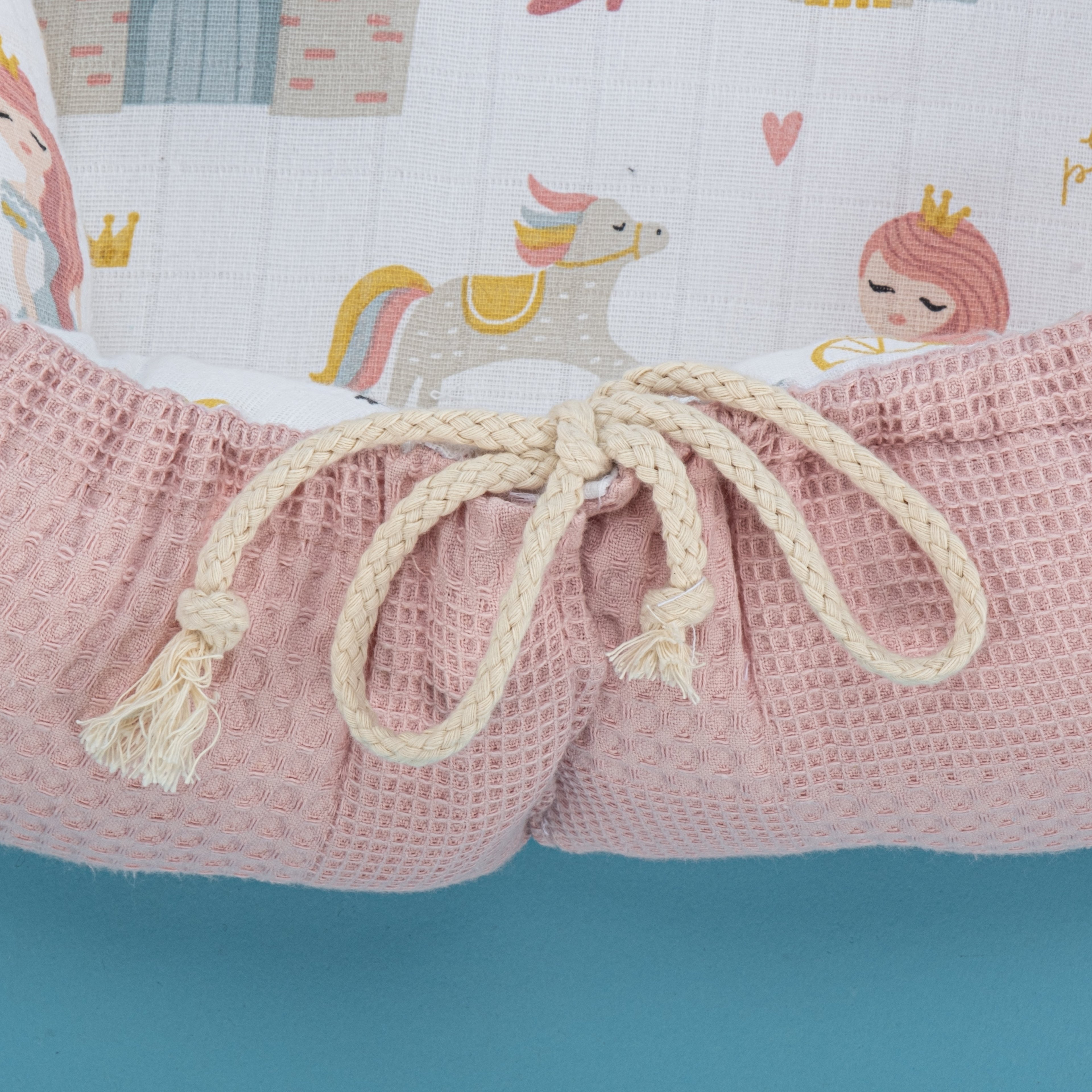 Babynest  ve Yastık- Çift Taraflı - Gül Kurusu Waffle - Sindirella