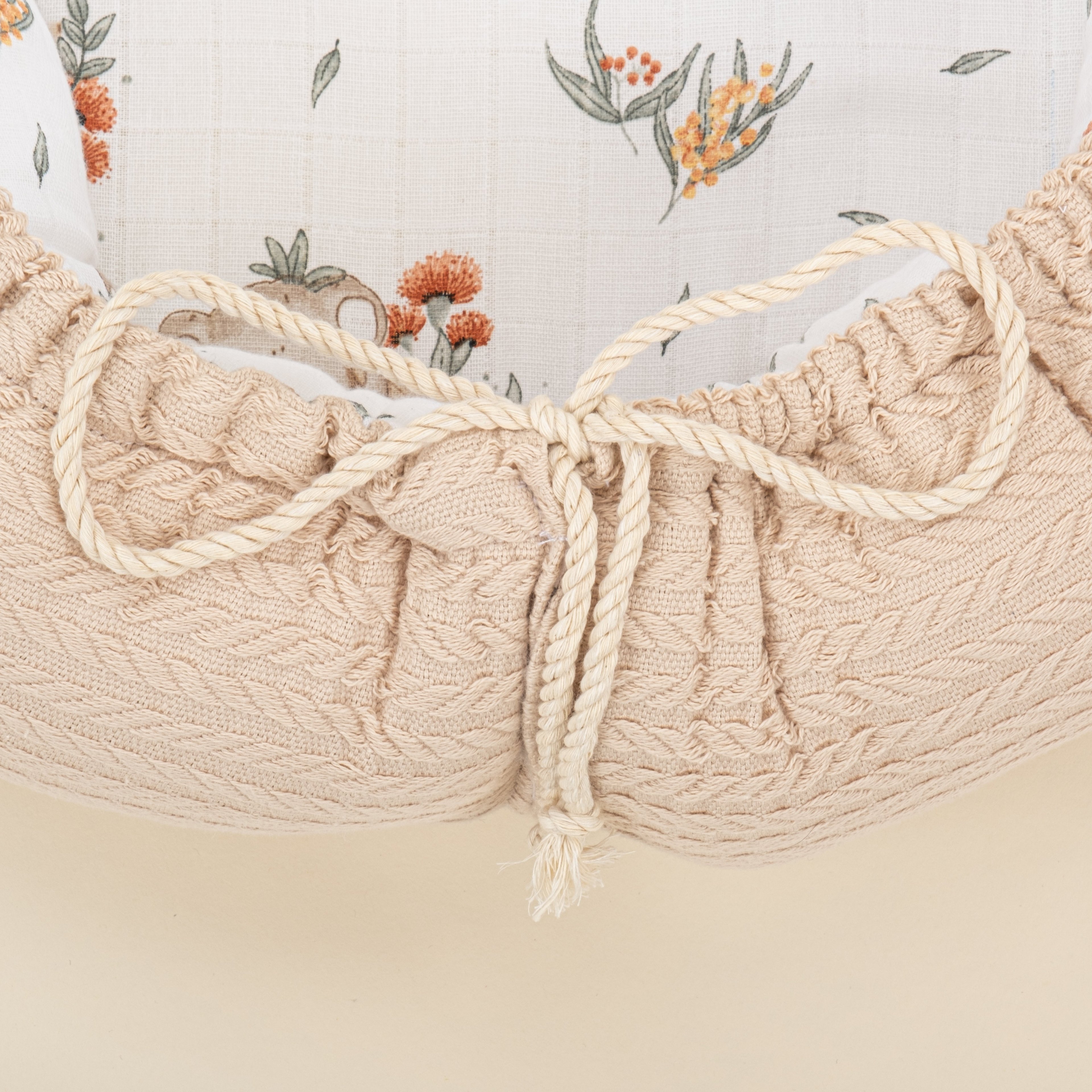 Babynest ve Yastık - Çift Taraflı - Sütlü Kahve Örgü - Koala