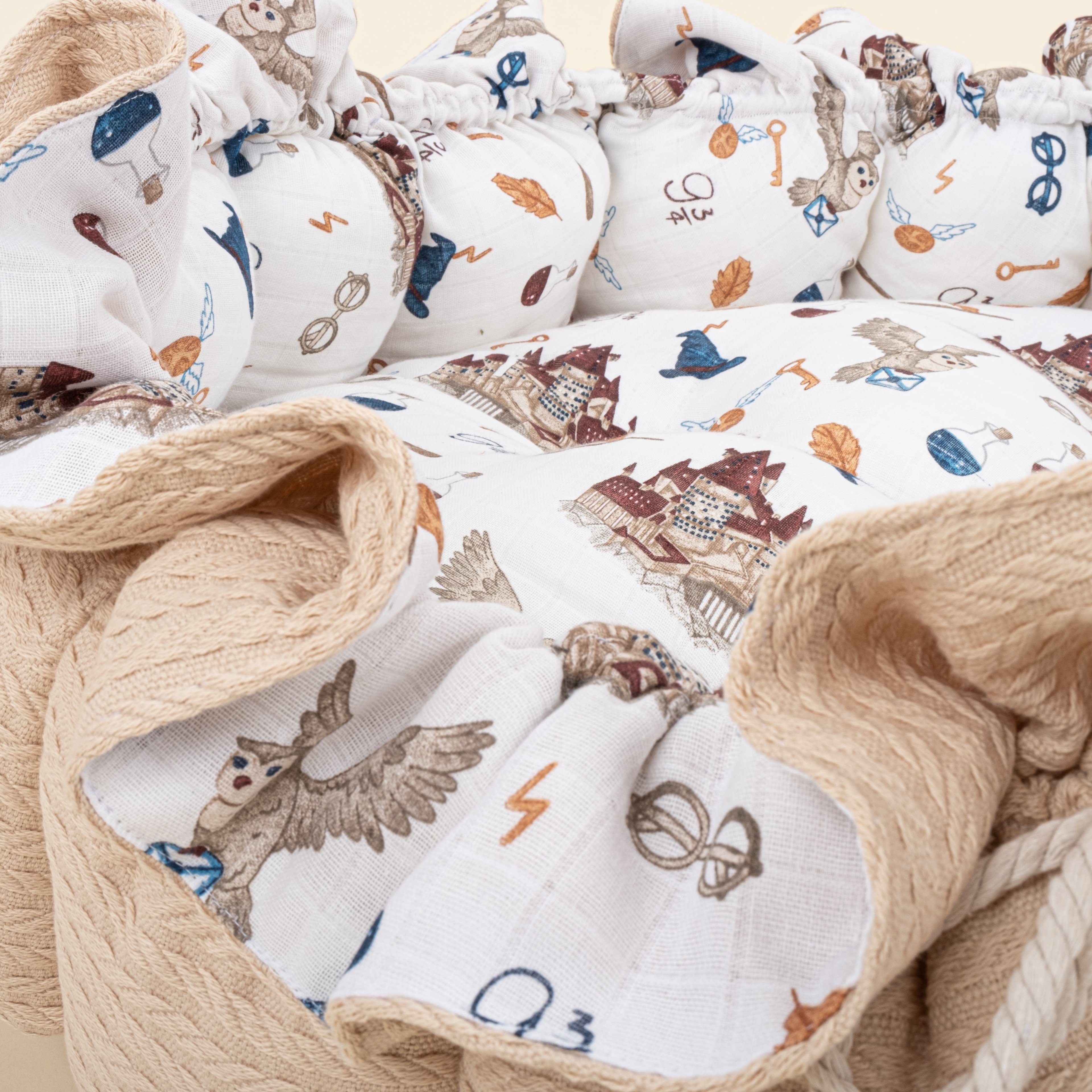 Yuvarlak Babynest - Çift Taraflı - Sütlü Kahve Örgü - Harry