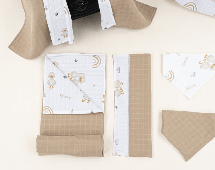 9 Parça Avantajlı Set - Çift Taraflı - Toprak Muslin - Kahverengi Ördek