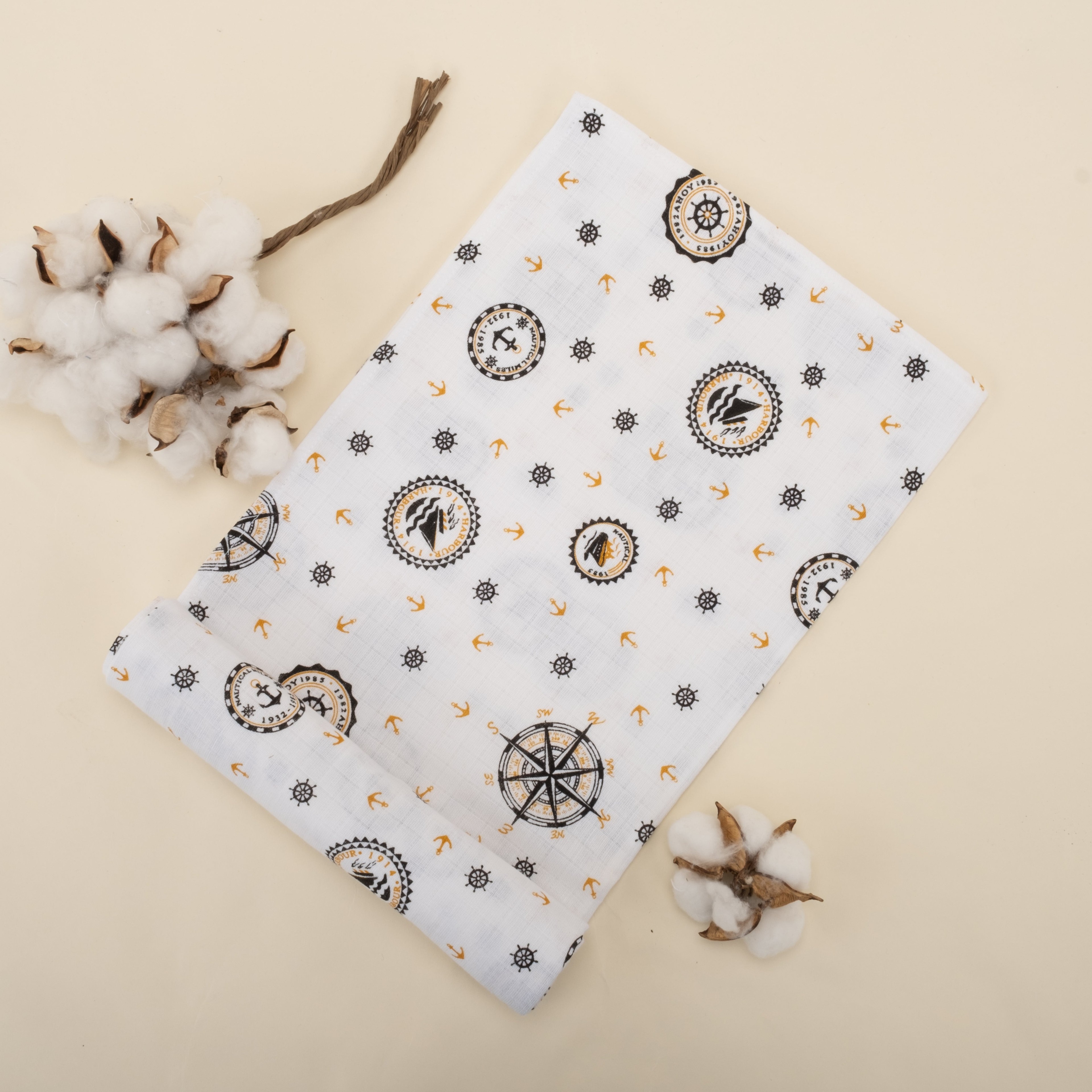 3lü Set - Müslin Örtü - Dondurma / Sarı Gemi / Salyangoz