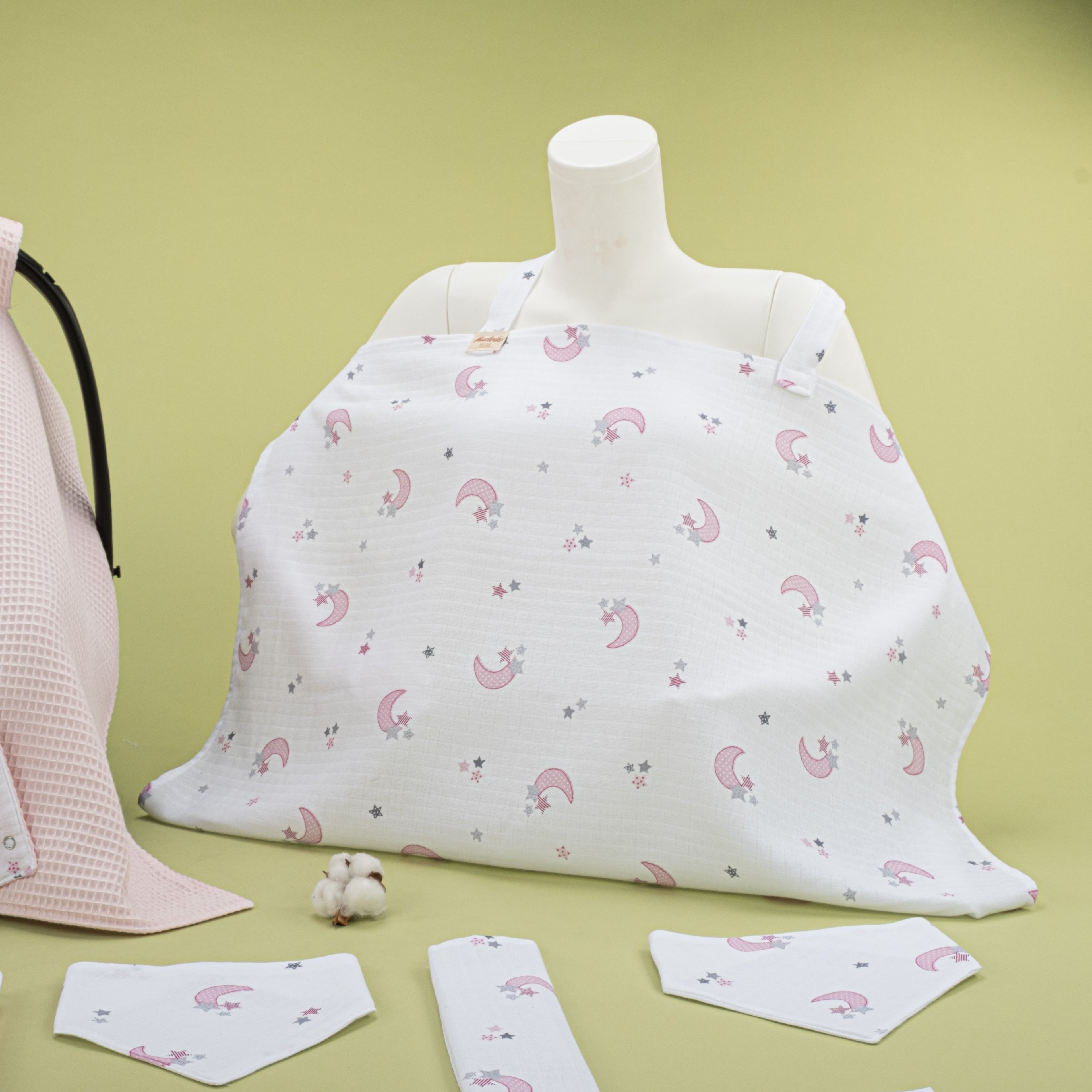 9 Parça Avantajlı Set - Çift Taraflı - Bebe Pembe Petek - Pembe Ay