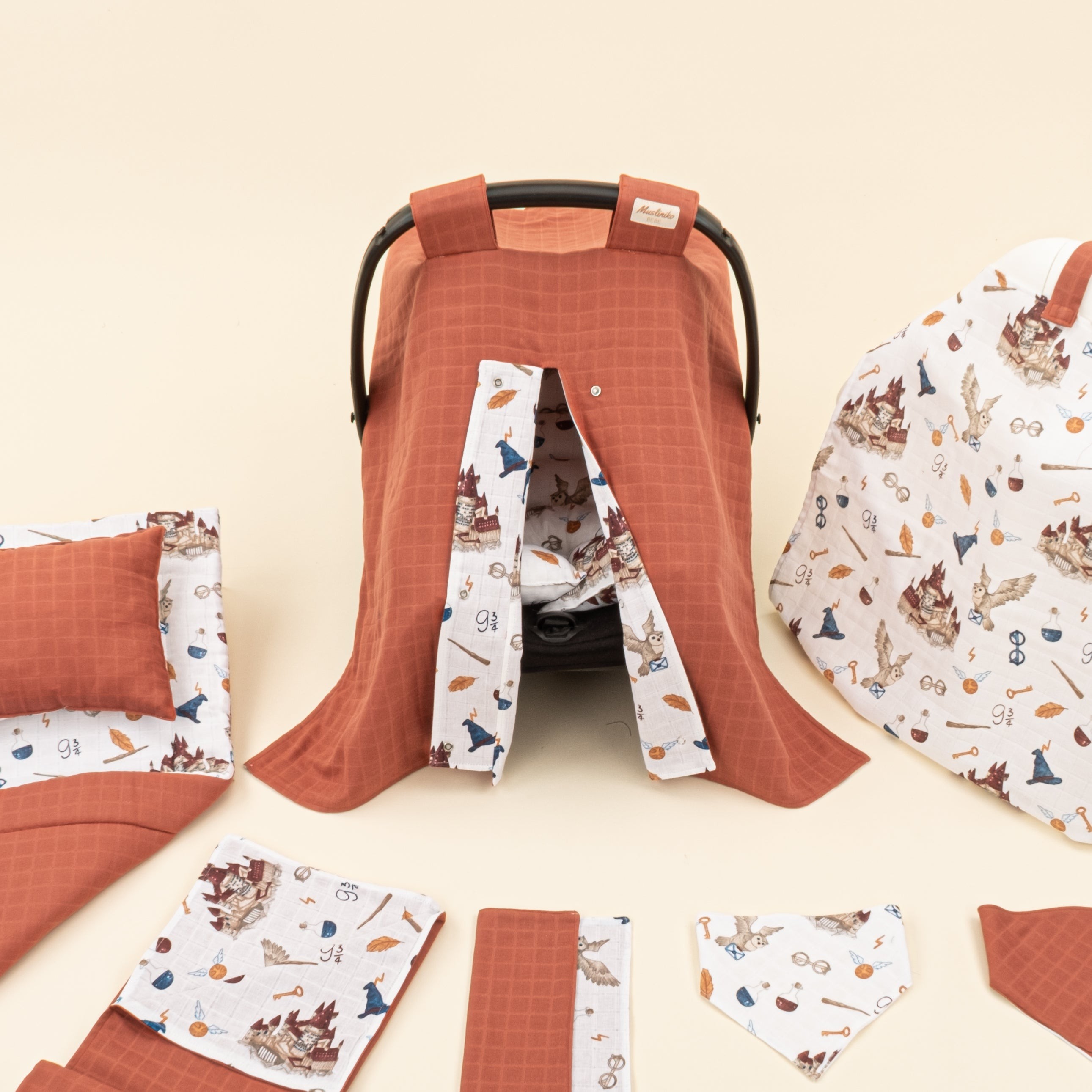11 Parça Avantajlı Set - Çift Taraflı - Koyu Kiremit Muslin - Harry