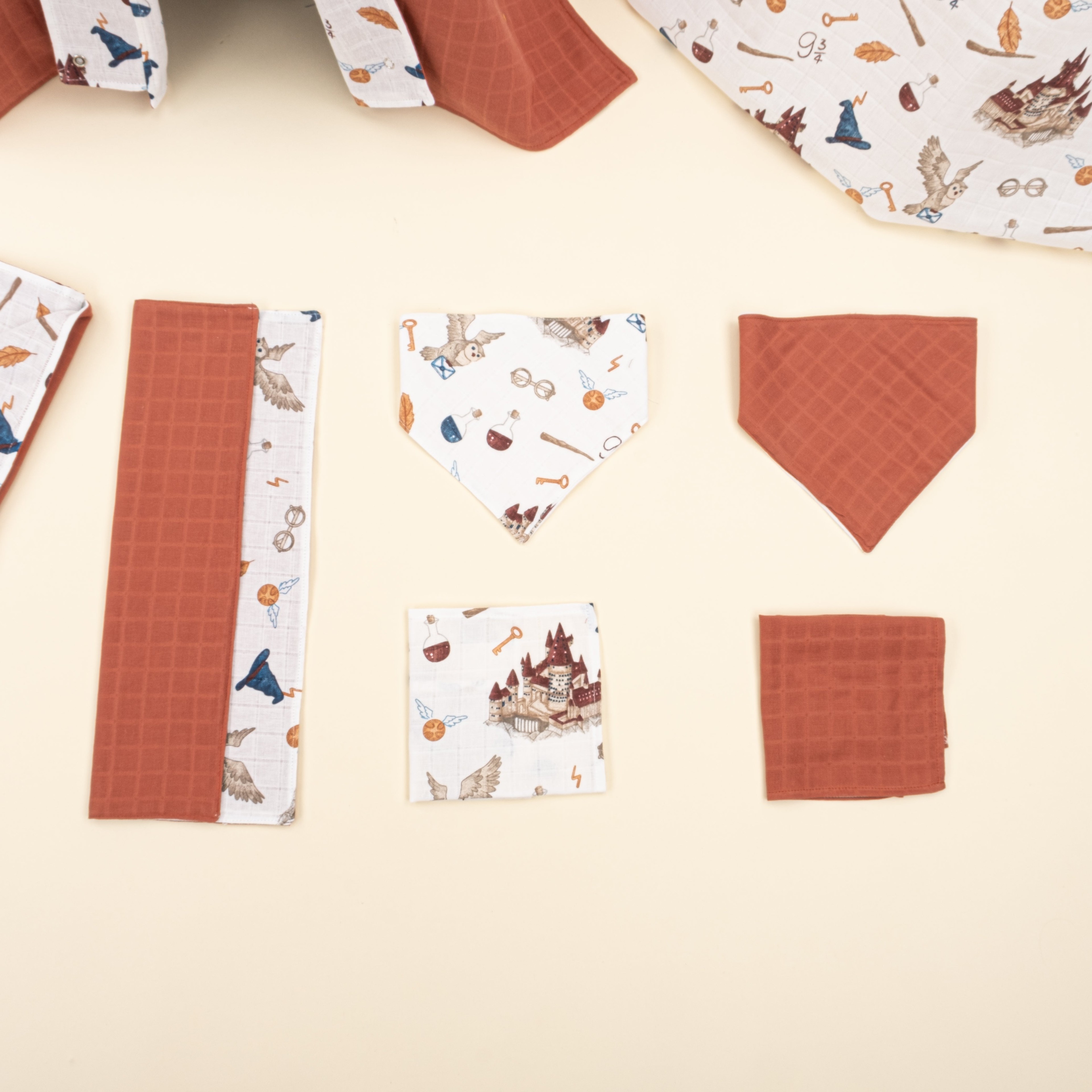 11 Parça Avantajlı Set - Çift Taraflı - Koyu Kiremit Muslin - Harry