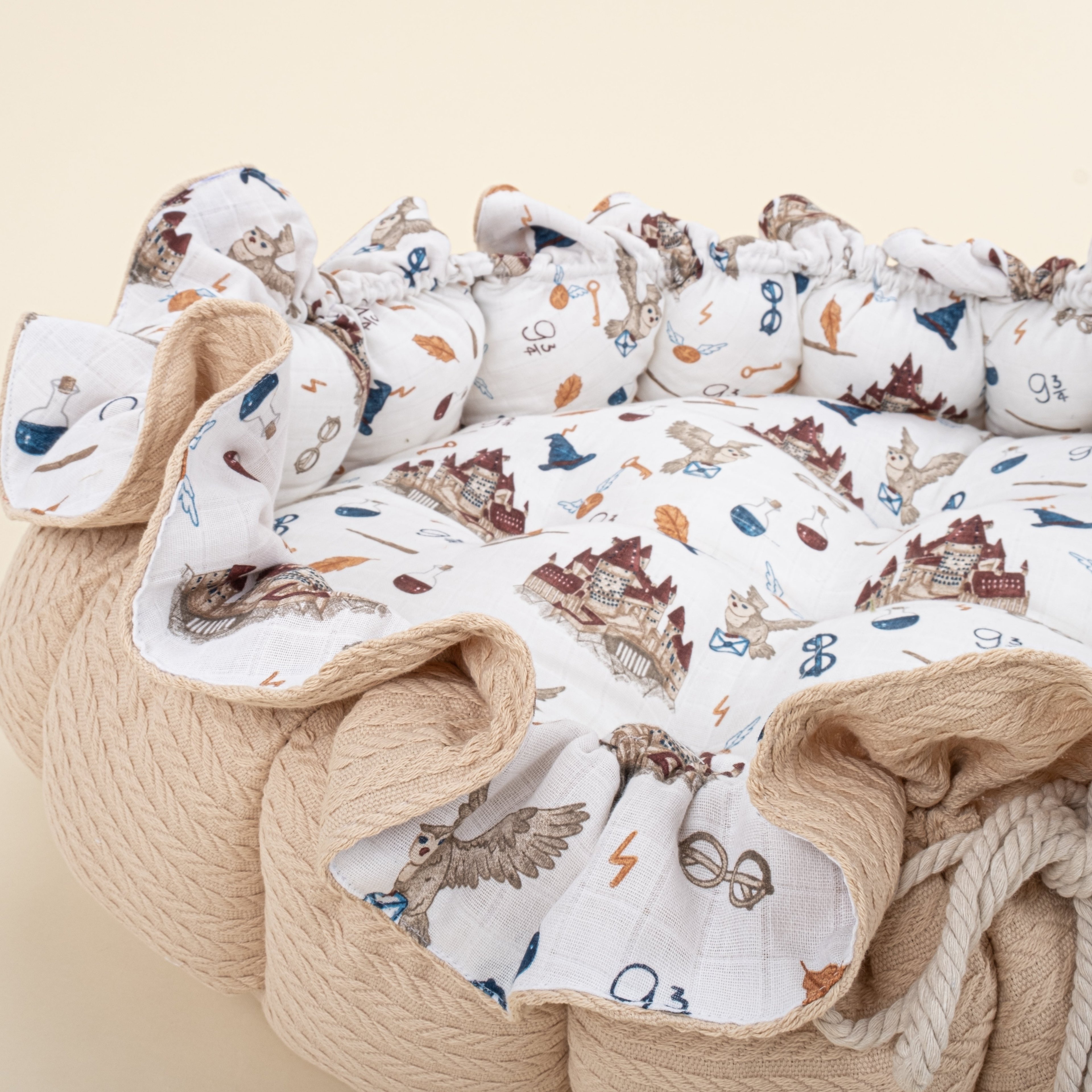 Yuvarlak Babynest - Çift Taraflı - Sütlü Kahve Örgü - Harry