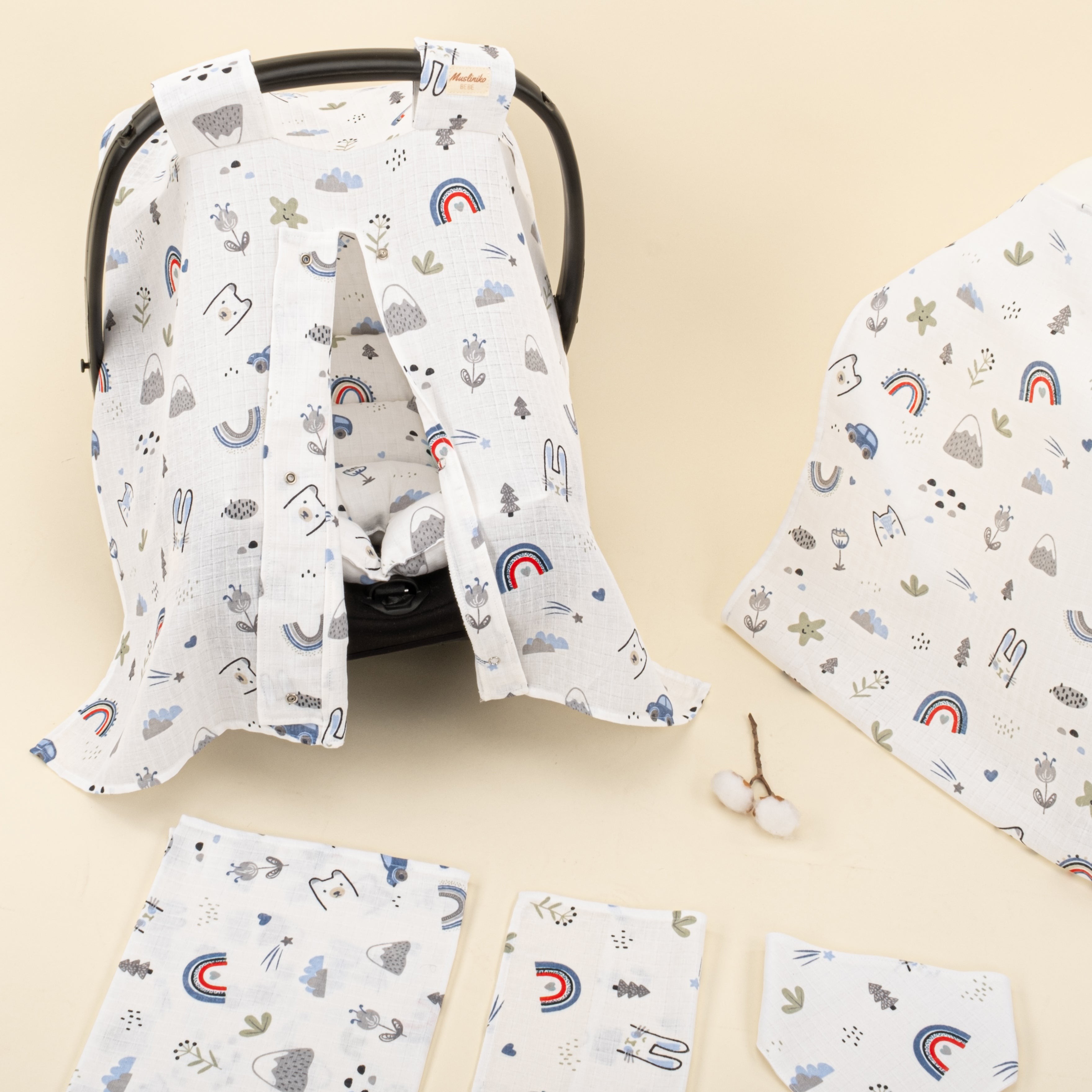 9 Parça Avantajlı Set - Tek Taraflı - Mavi Kedi