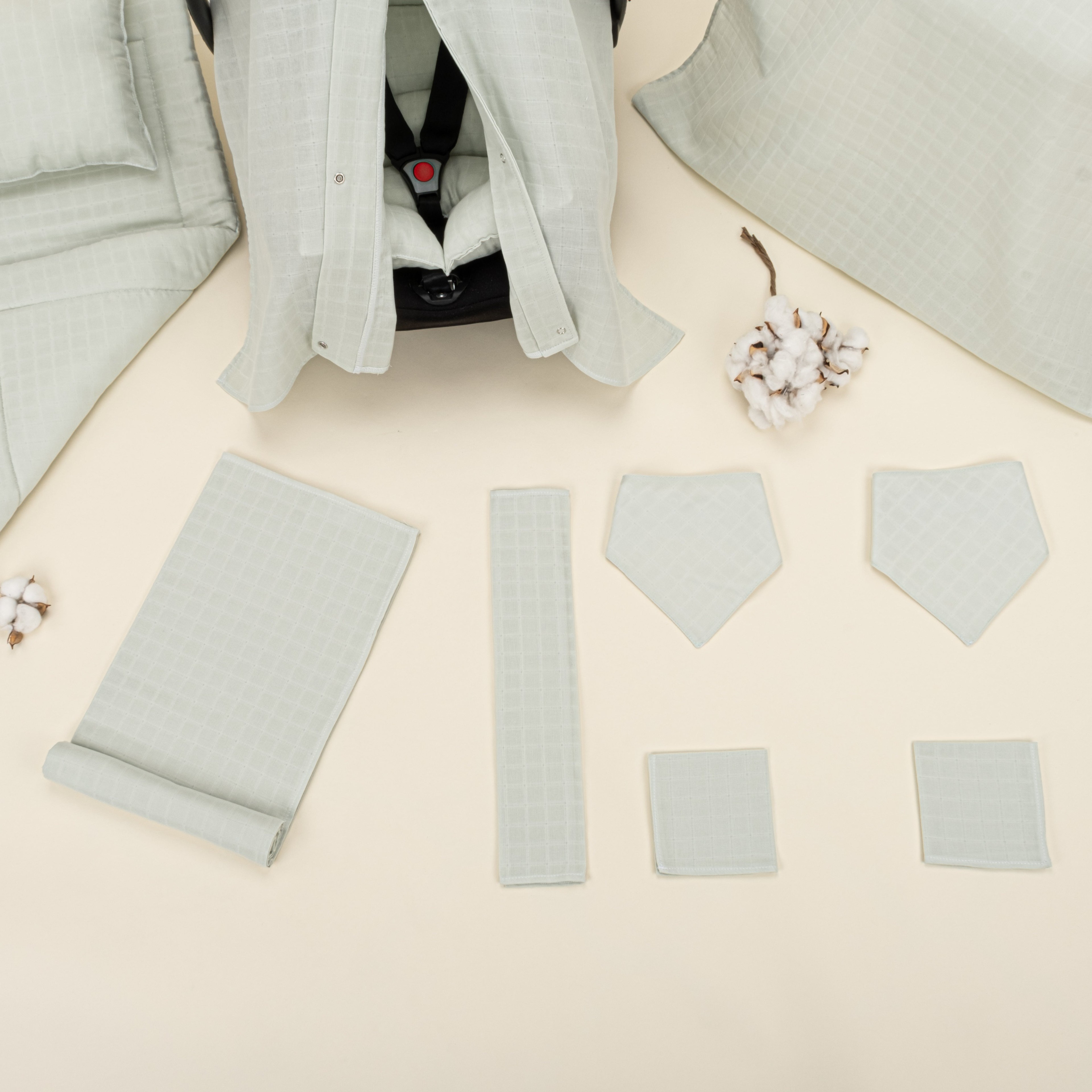 11 Parça Avantajlı Set - Tek Taraflı - Mint Müslin