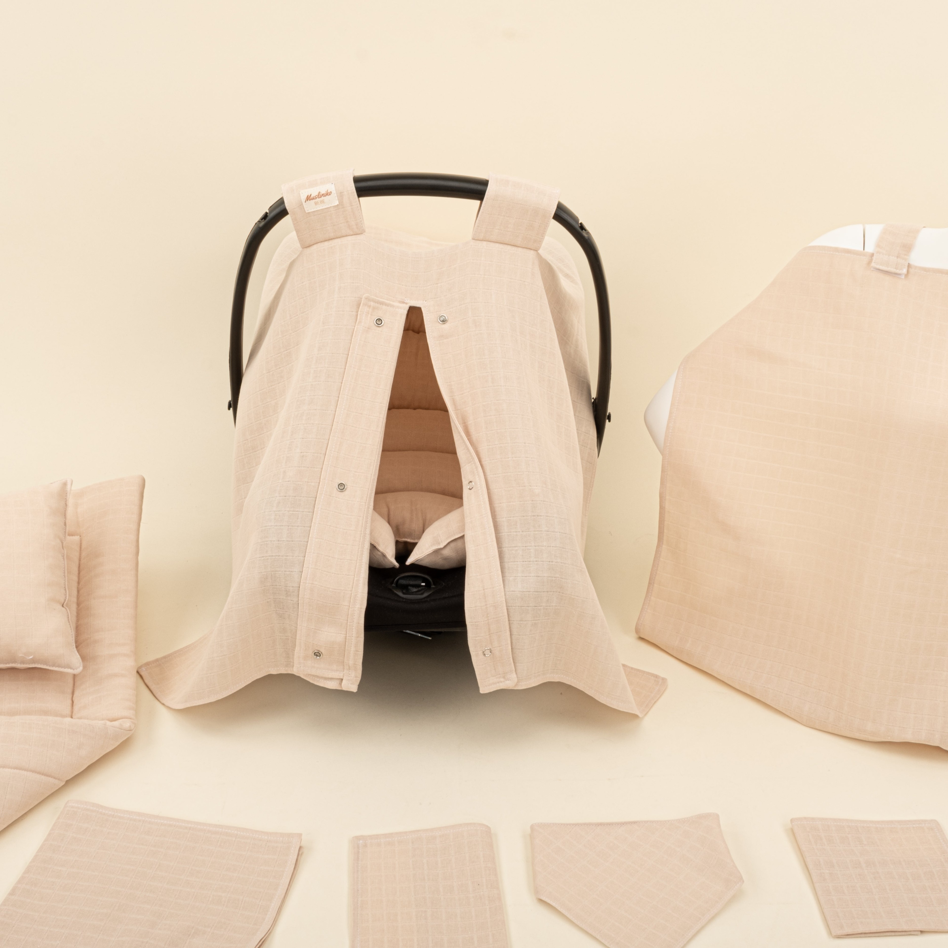 11 Parça Avantajlı Set - Tek Taraflı - Kumsal Beji Muslin