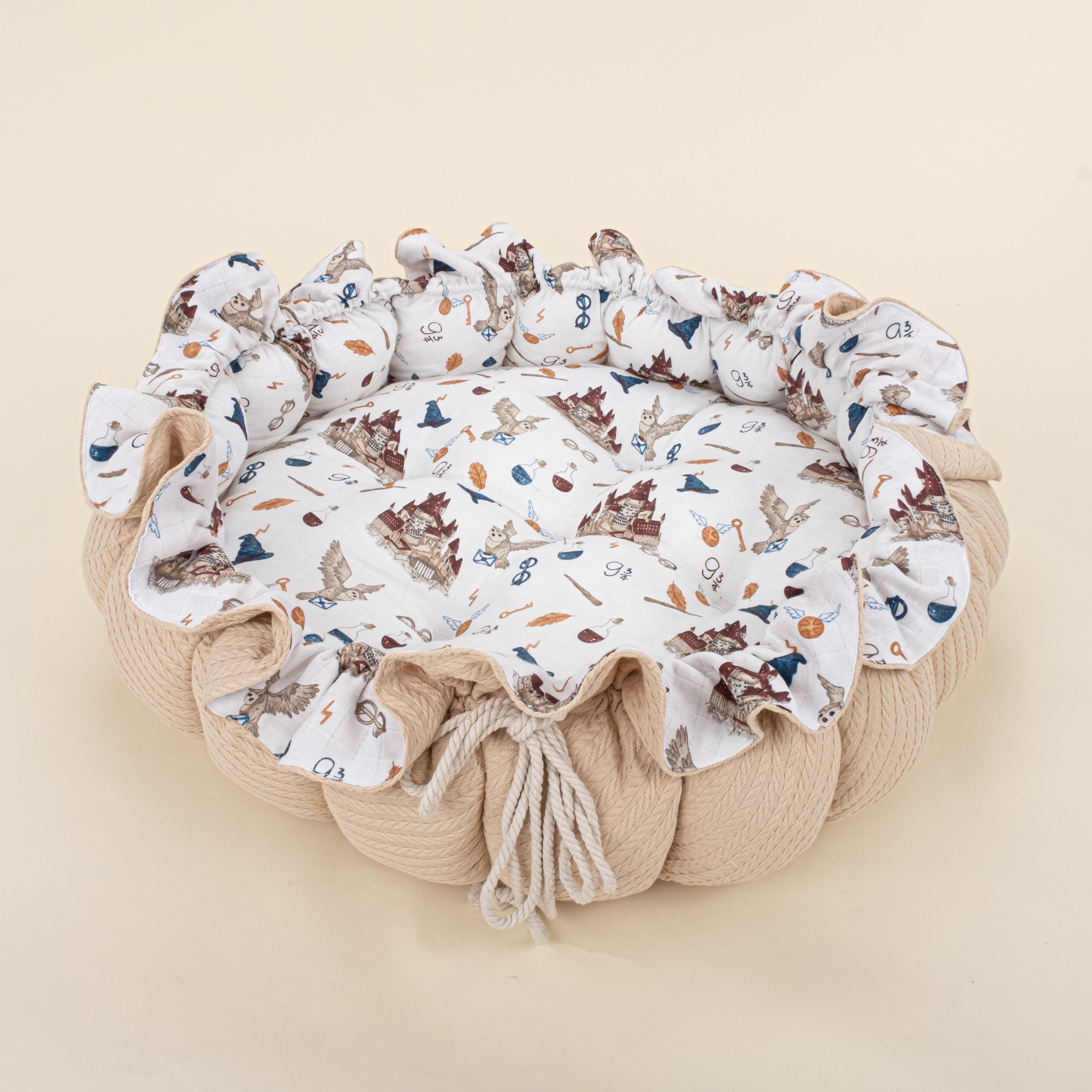 Yuvarlak Babynest - Çift Taraflı - Sütlü Kahve Örgü - Harry