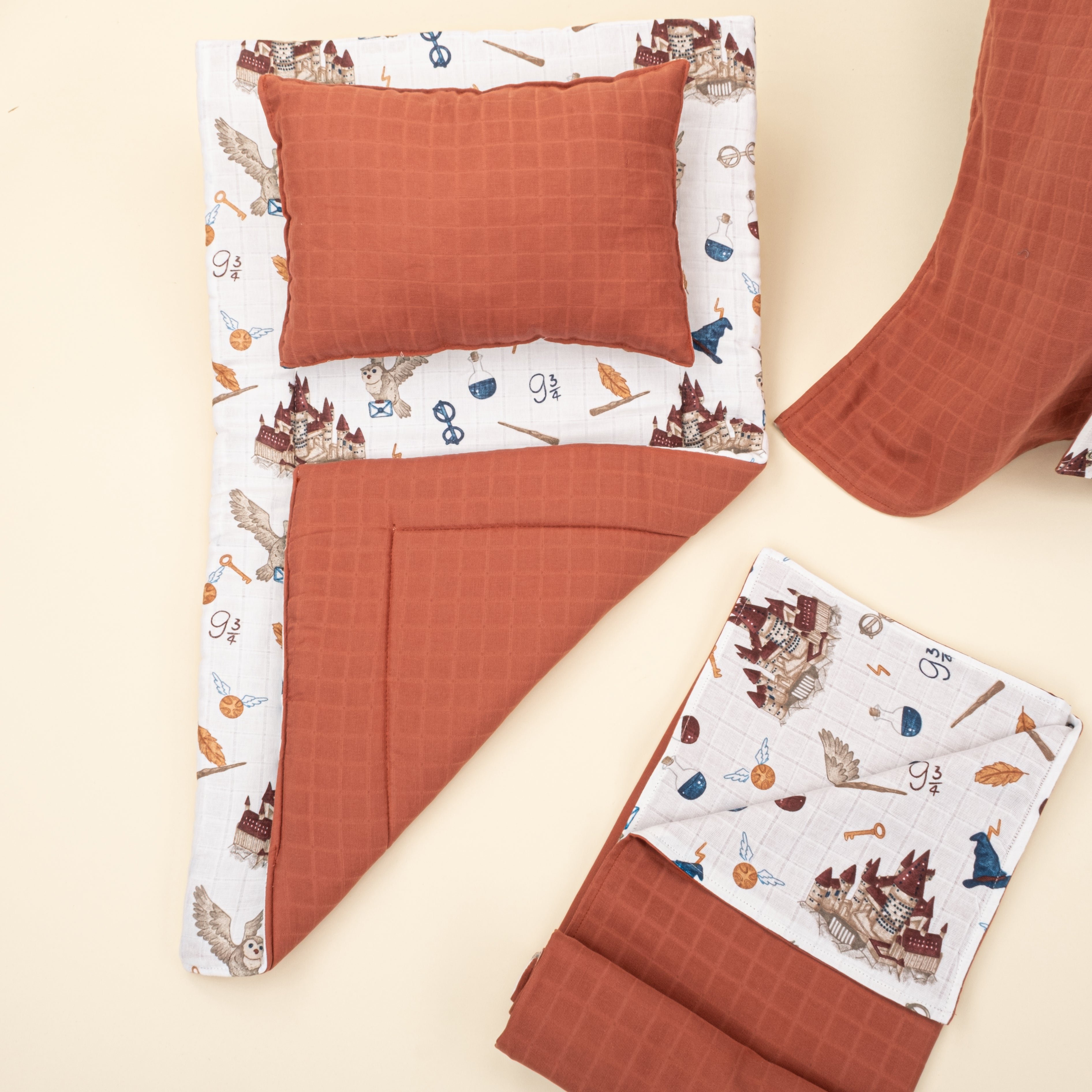 11 Parça Avantajlı Set - Çift Taraflı - Koyu Kiremit Muslin - Harry