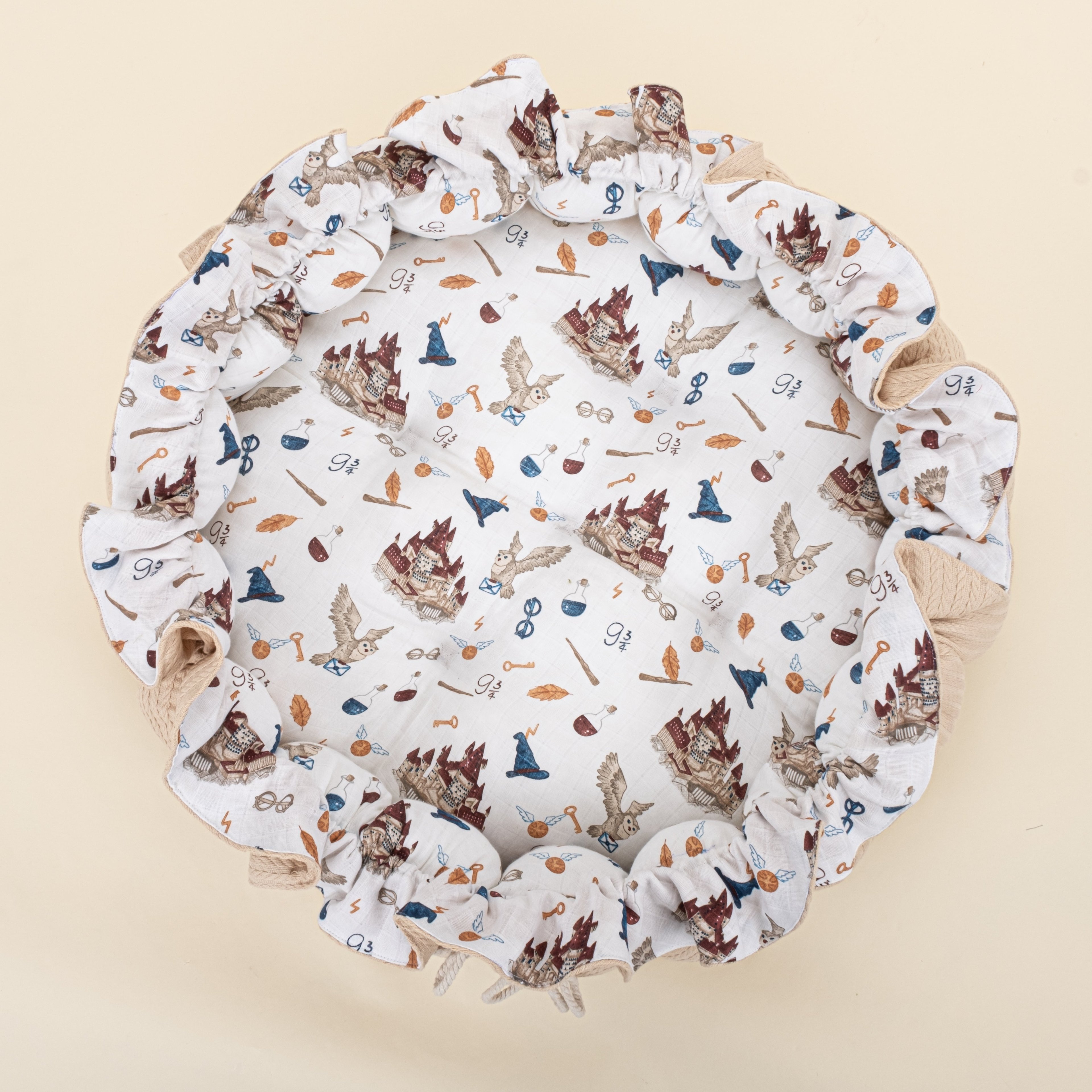 Yuvarlak Babynest - Çift Taraflı - Sütlü Kahve Örgü - Harry