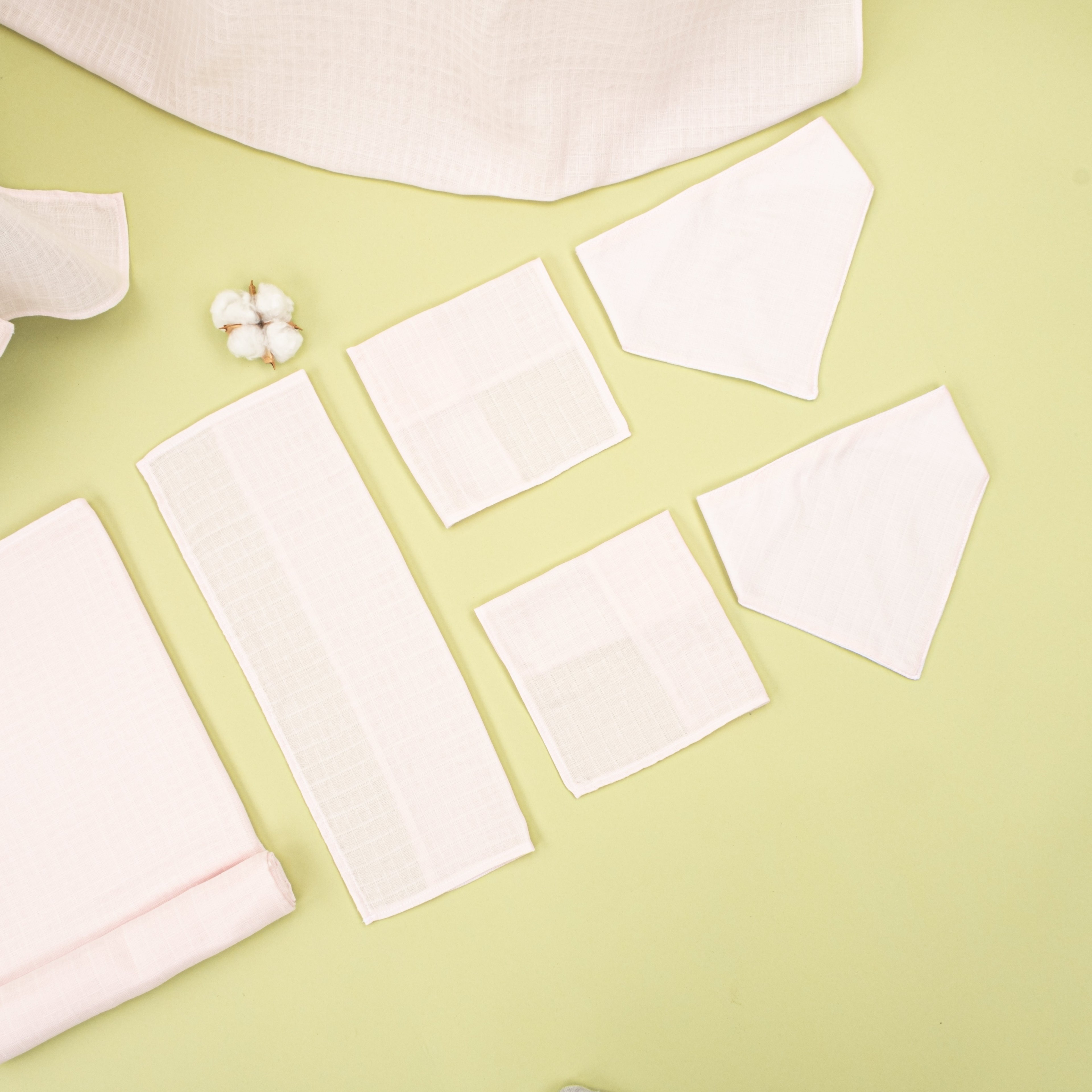 9 Parça Avantajlı Set - Tek Taraflı - Bebe Pembe Muslin
