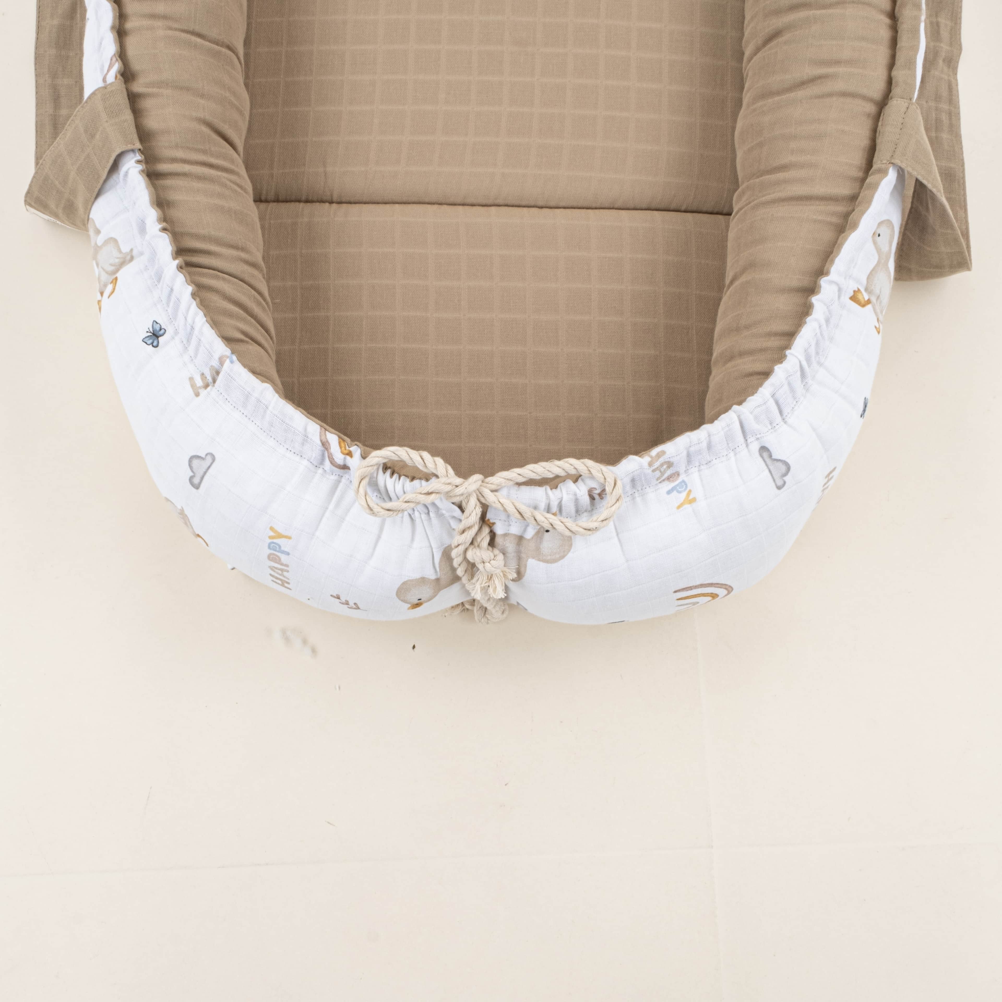 Babynest ve Yastık - Çift Taraflı - Toprak Muslin - Kahverengi Ördek