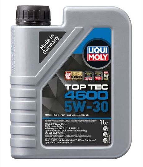 LIQUI MOLY 5W30 Motor Yağı Tam Sentetik TOP TEC 4600 1 Litre