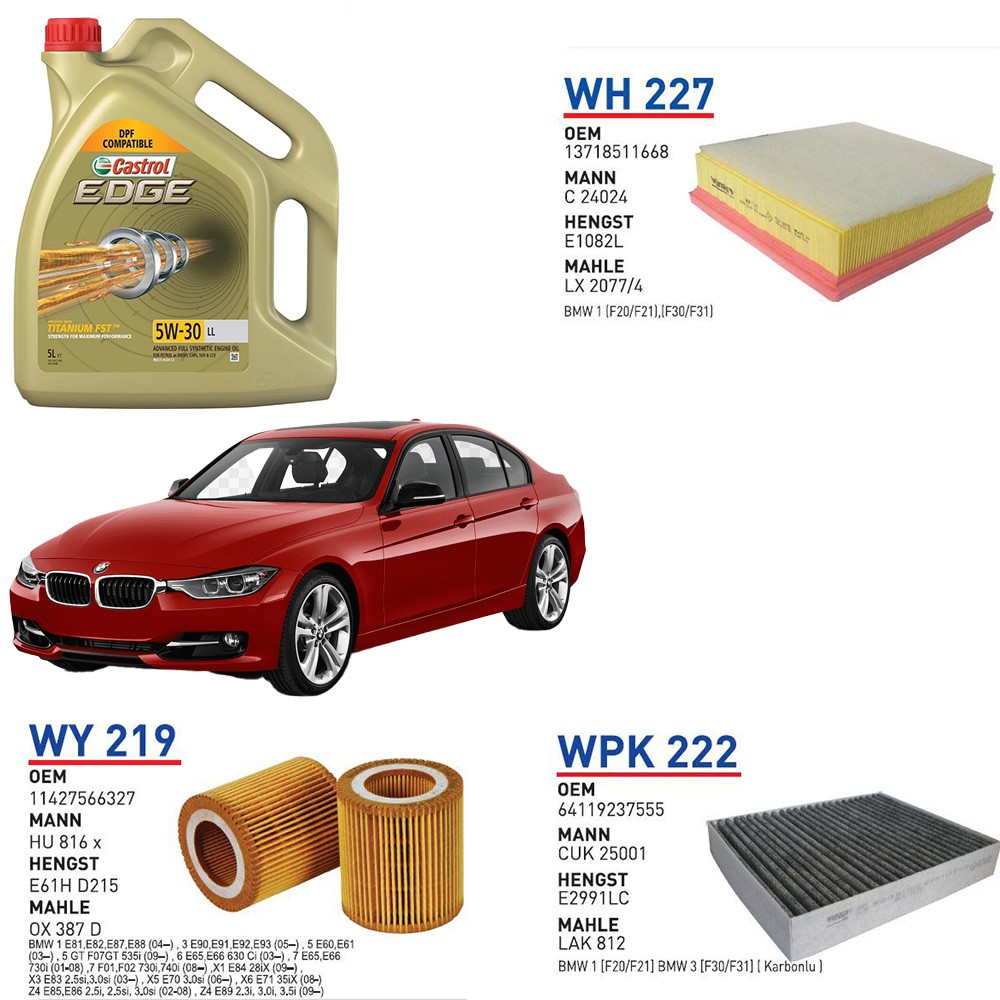 BMW 3 (F30 F31 F80) 320 i (F31) - kw 120 - 163 hp 1.6 Motor Yağ Bakım Seti Liqui Moly