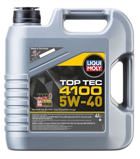 LIQUI MOLY 5W40 Motor Yağı TOP TEC 4100 Tam Sentetik 4 Litre