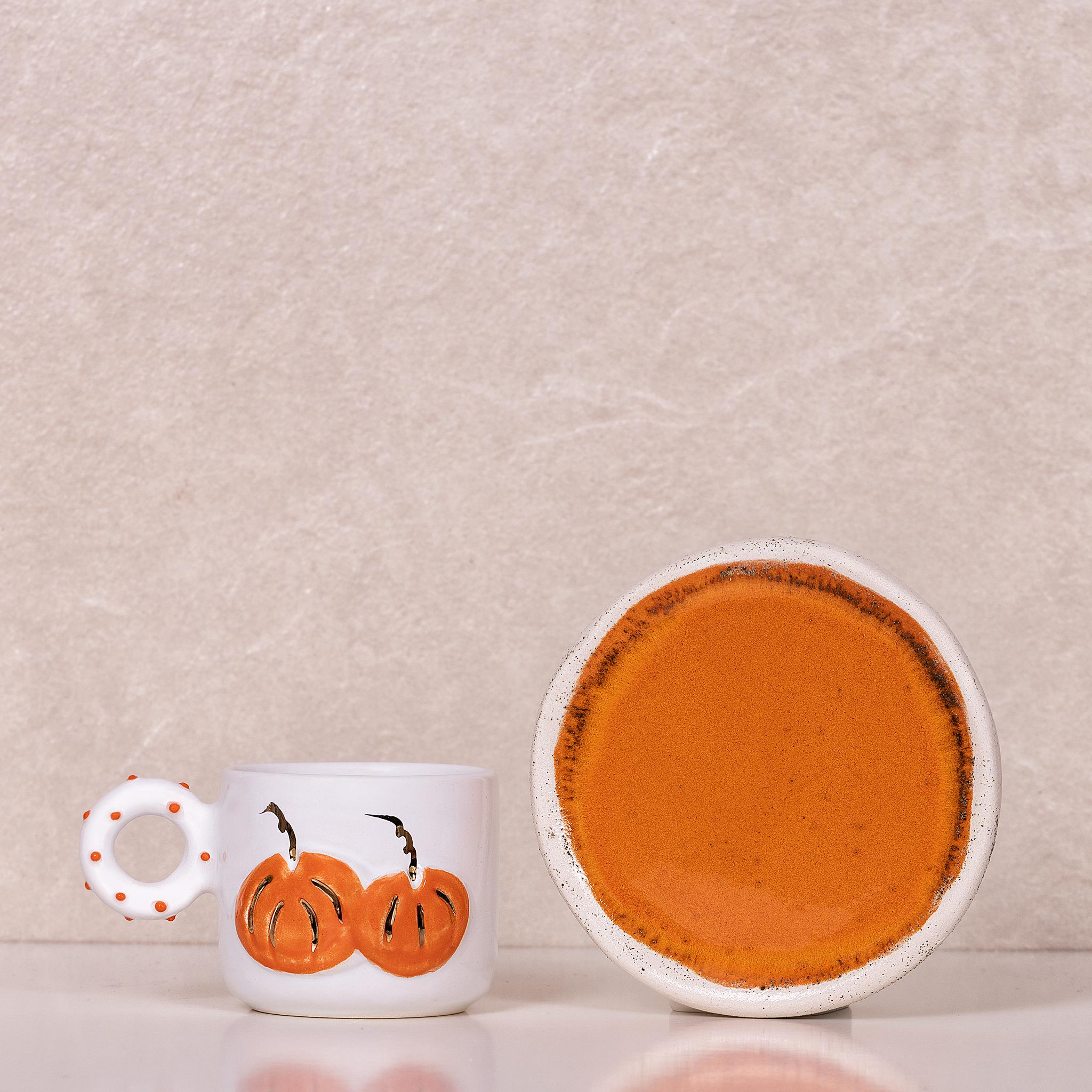 Halloween Duble Fincan - Seramik - El Yapımı