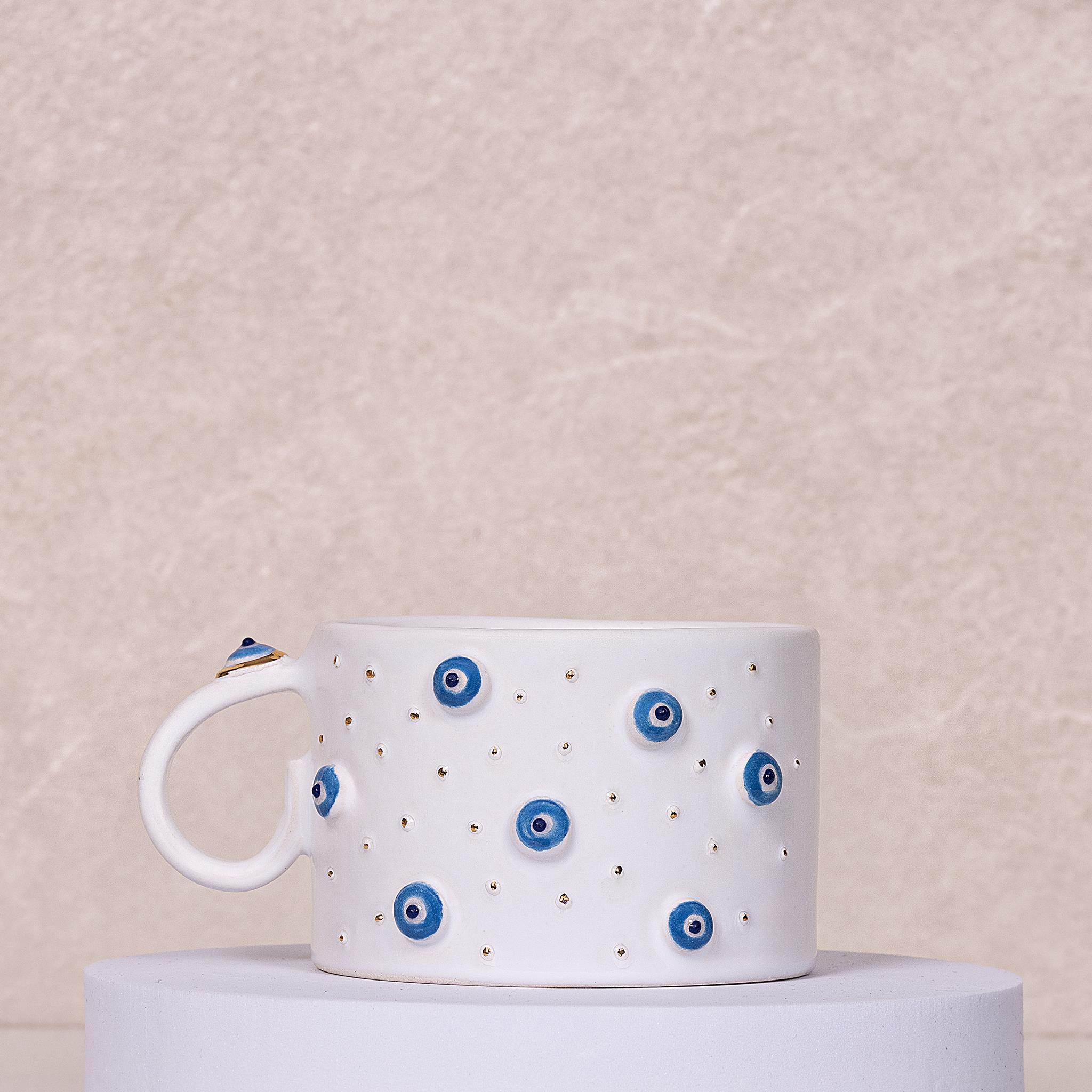 Nazar Kupa Mug - Seramik - El Yapımı
