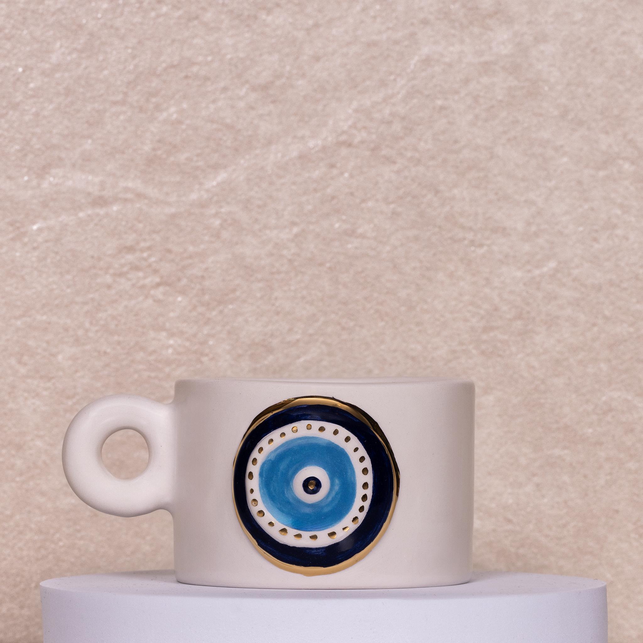 Nazar Kupa Mug 24K - Seramik - El Yapımı