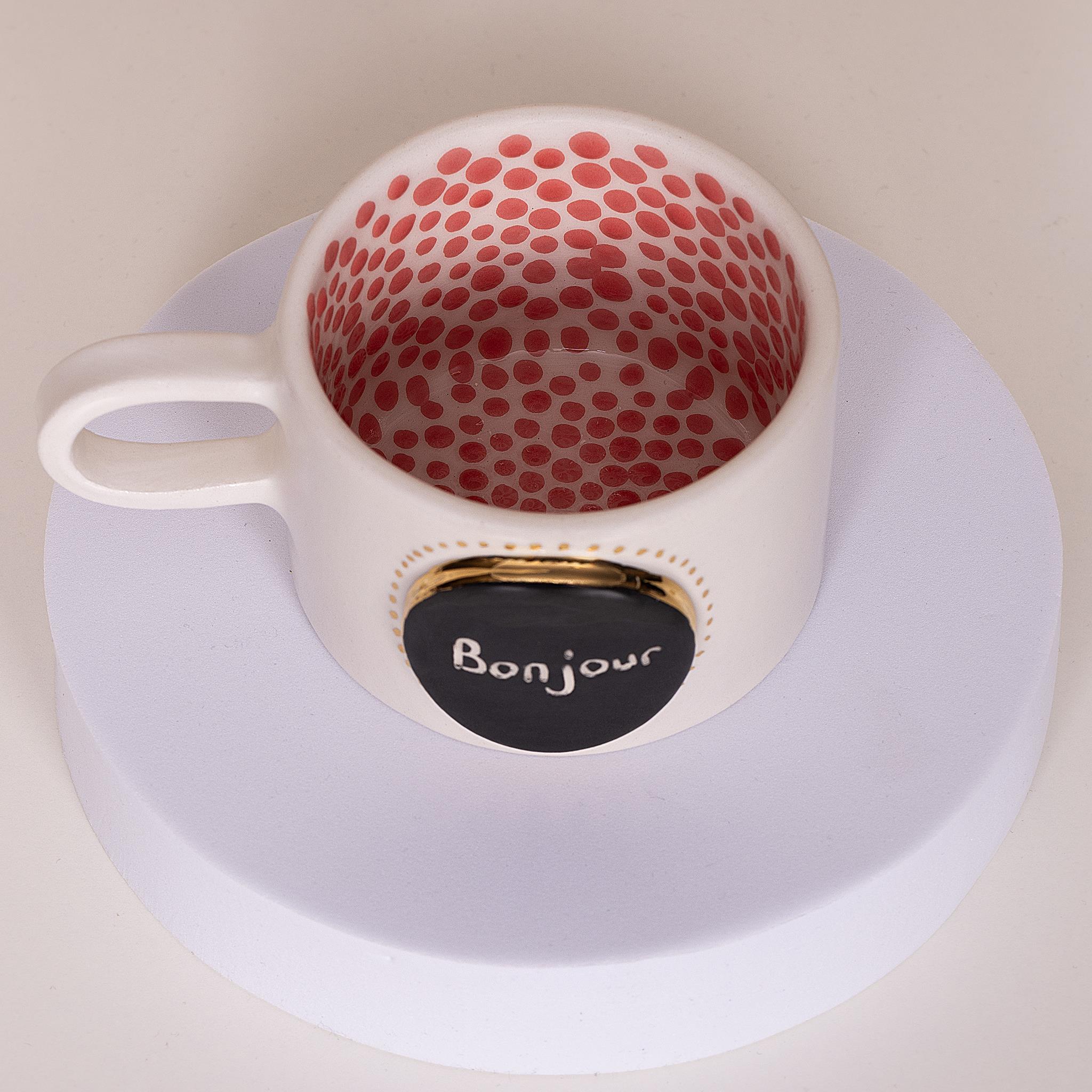 Bonjour Kupa Mug - Seramik - El Yapımı
