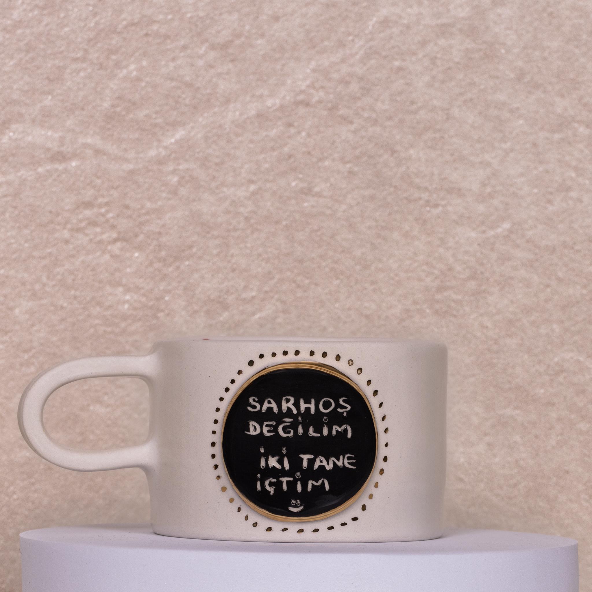 Sarhoş Değilim iki Tane İçtim Kupa Mug - Seramik - El Yapımı