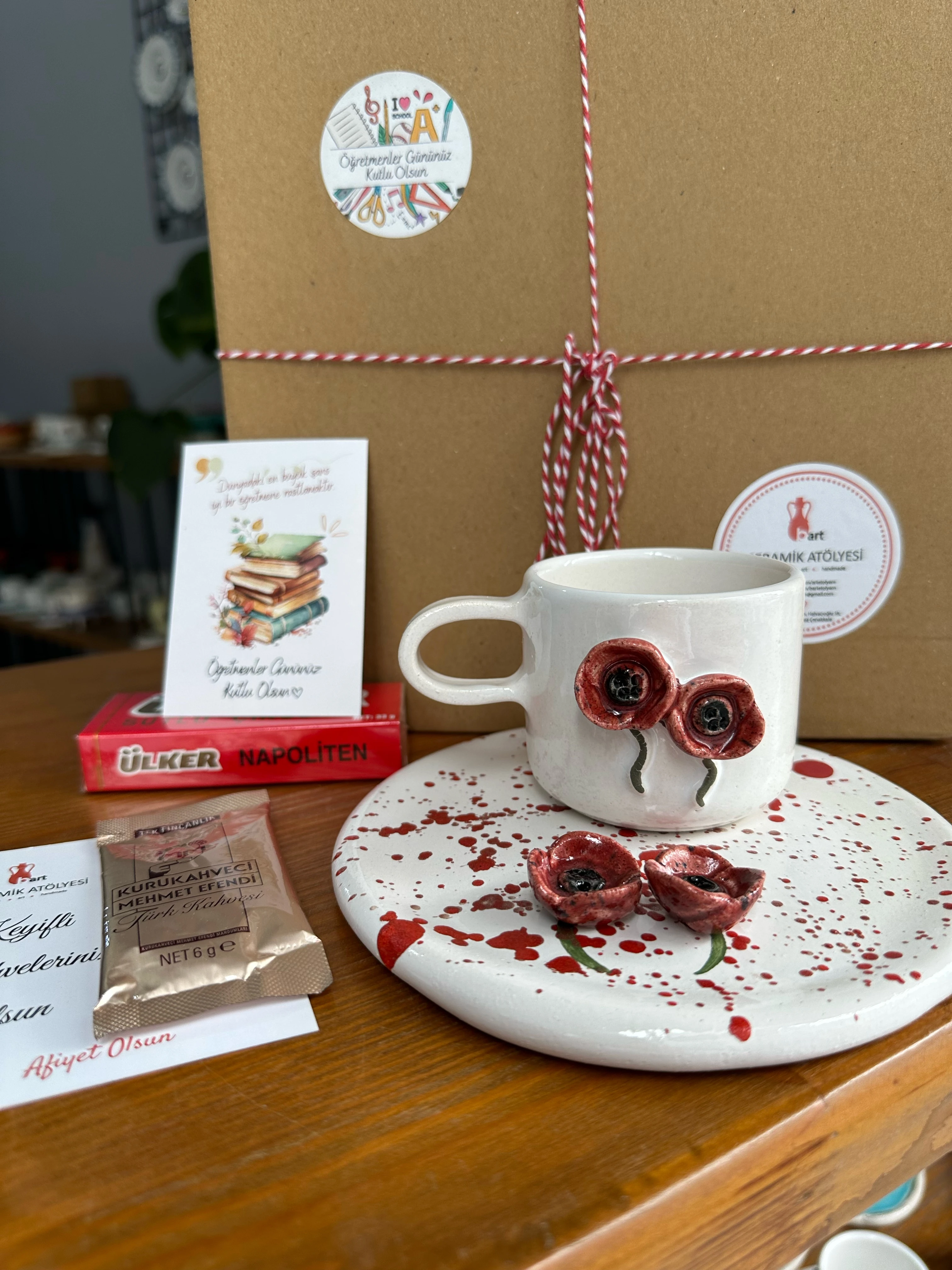 Gelincik fincan öğretmenler günü kutusu 