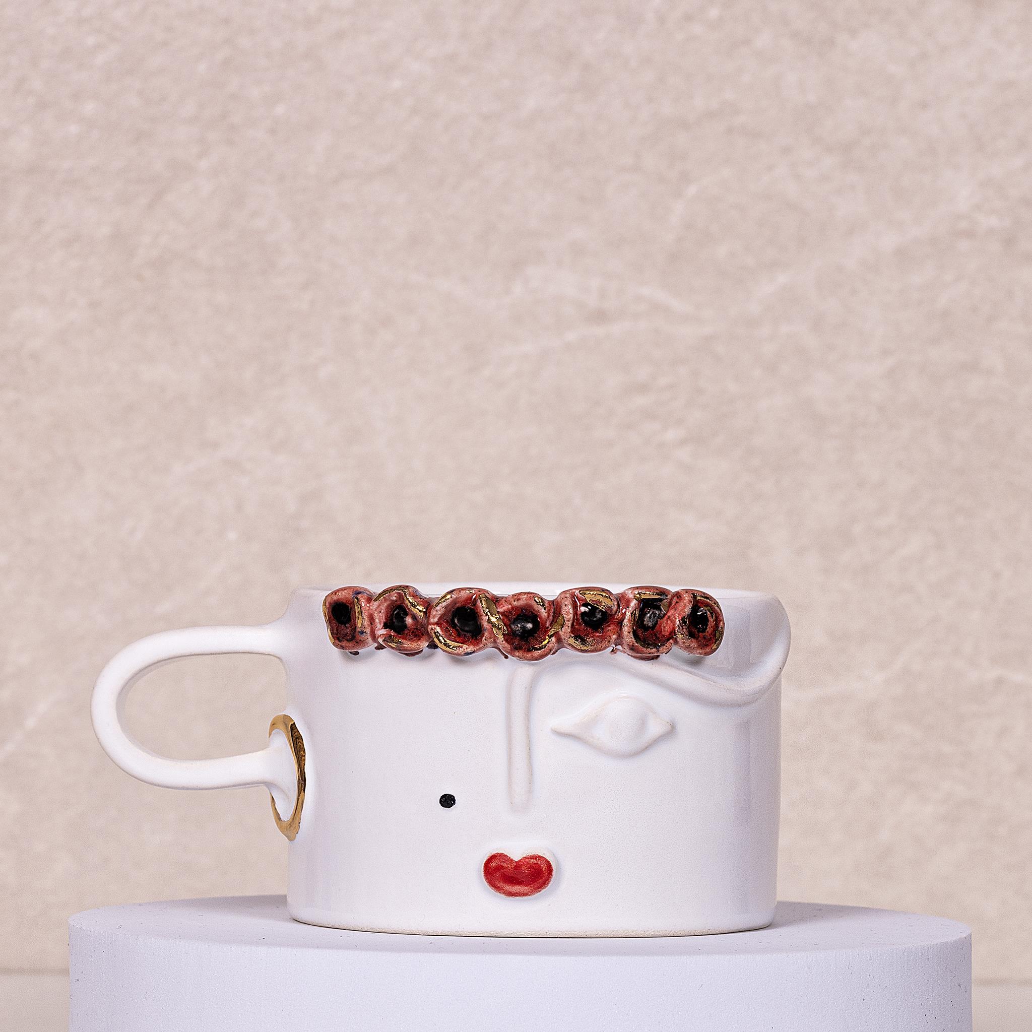 Gelincik Kadın Silüet Kupa Mug - Seramik - El Yapımı