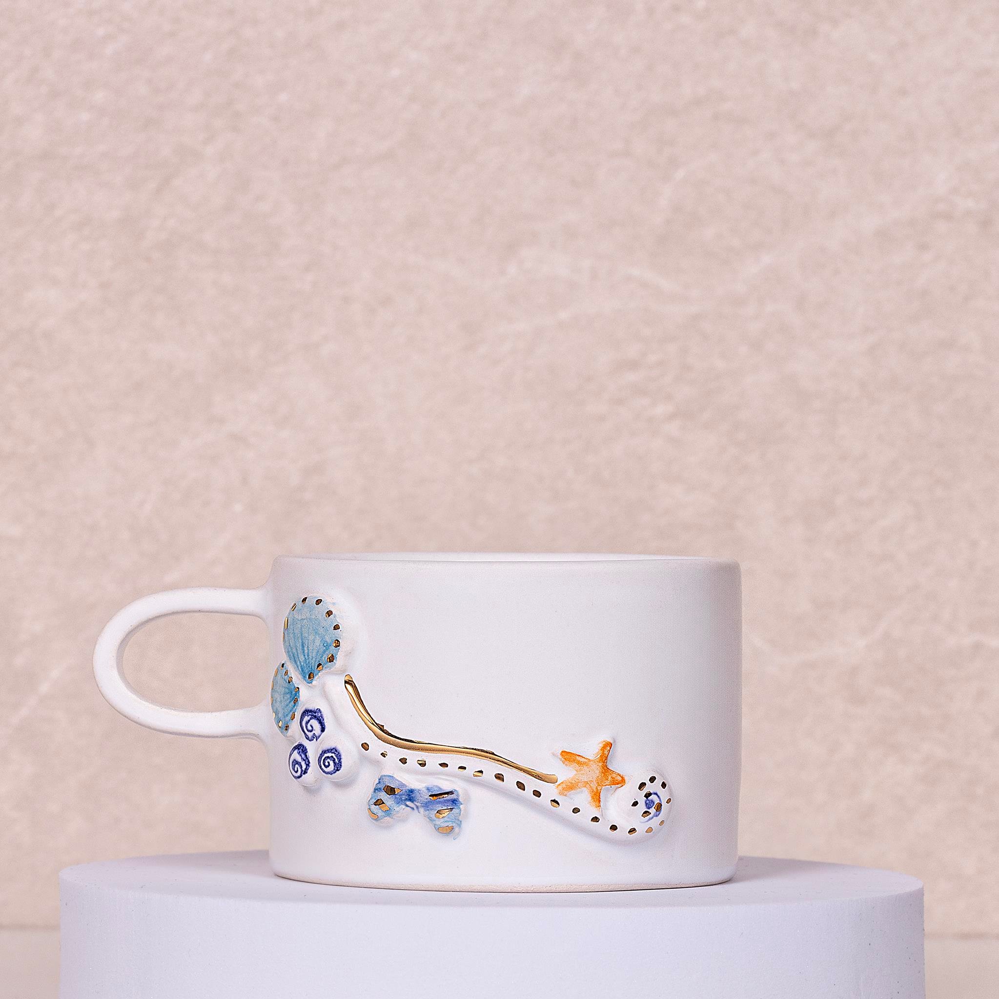 Okyanus Kupa Mug - Seramik - El Yapımı