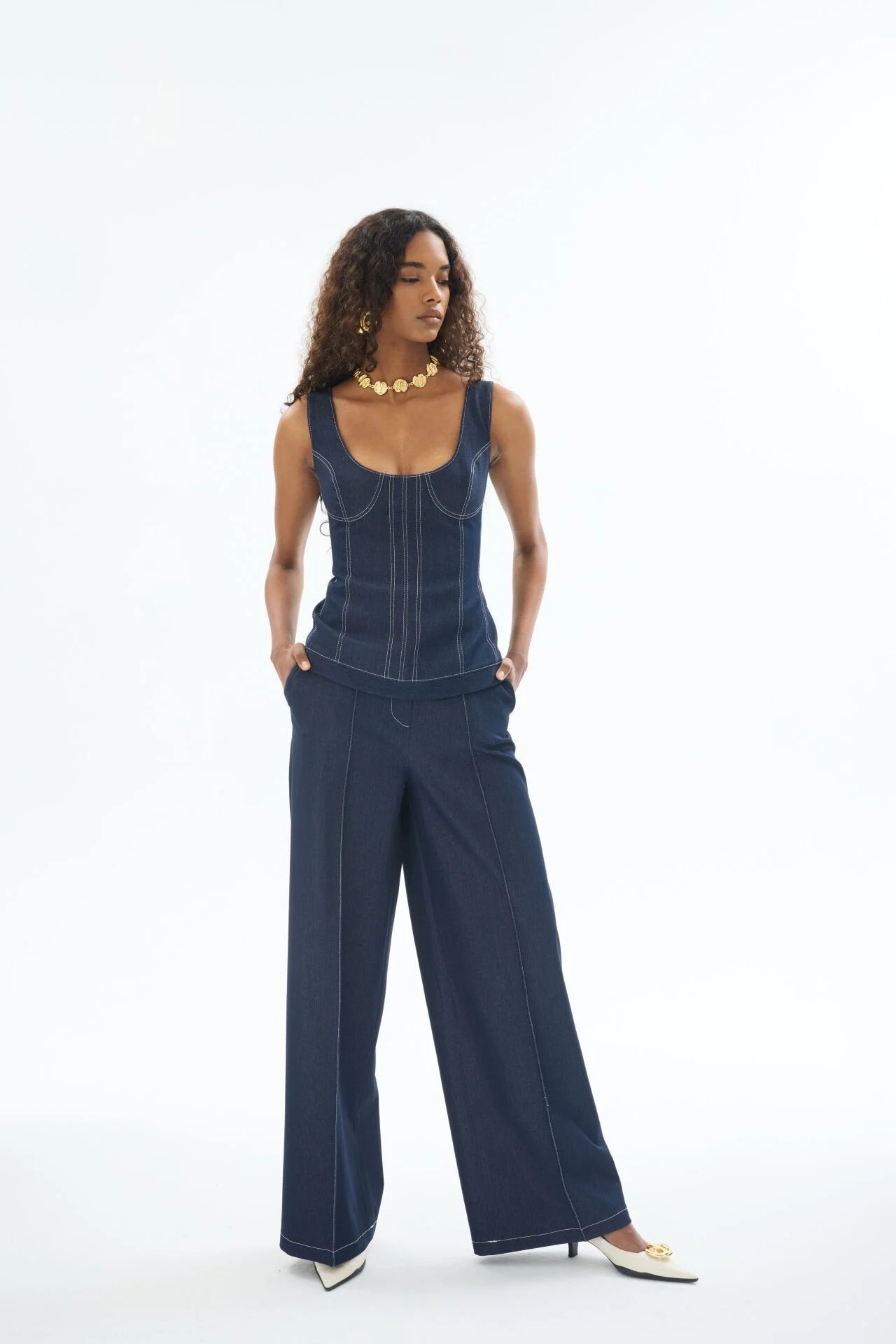 Denim Boru Paça Pantolon