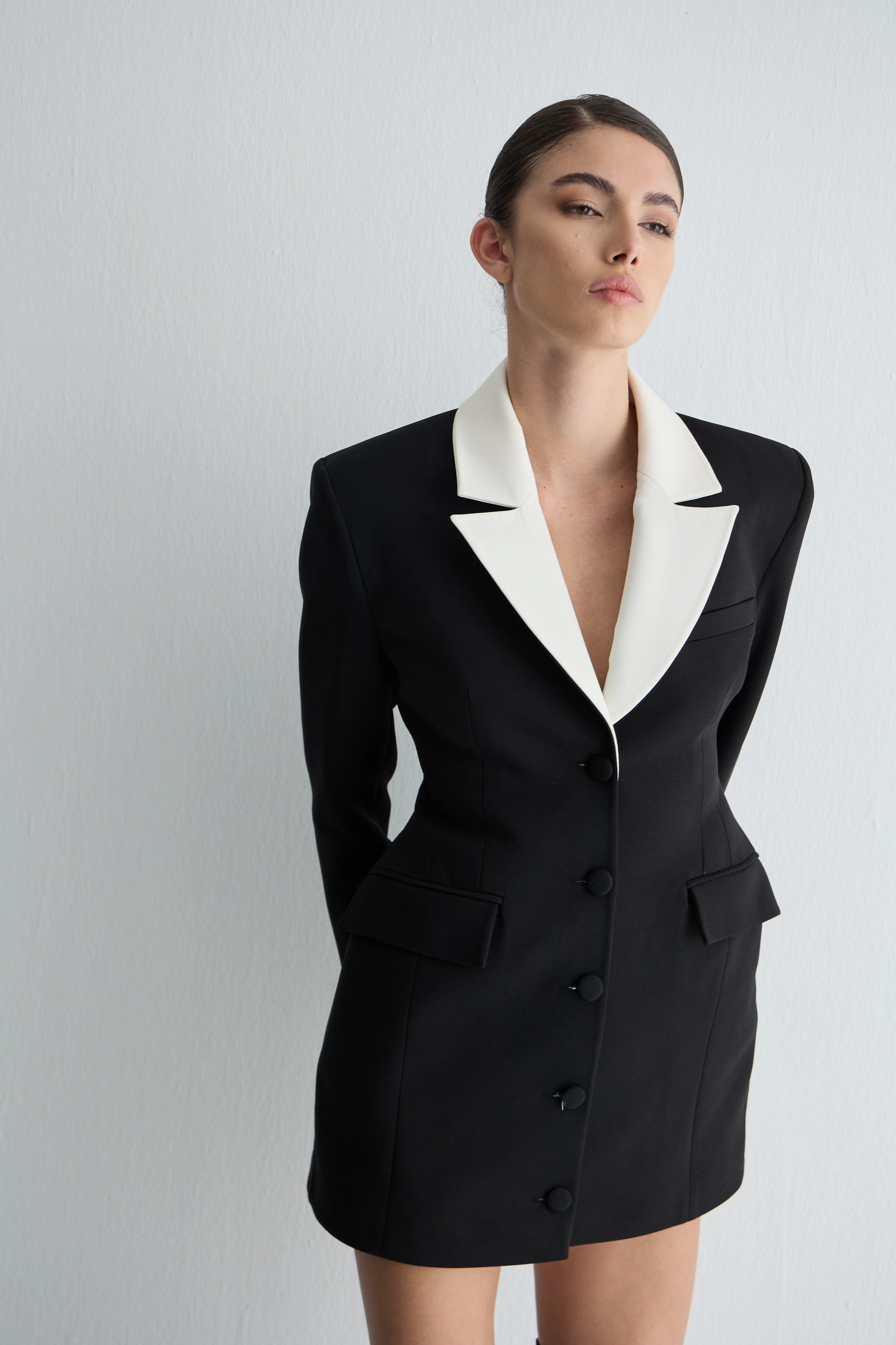 Beyaz Yakalı Ceket Elbise