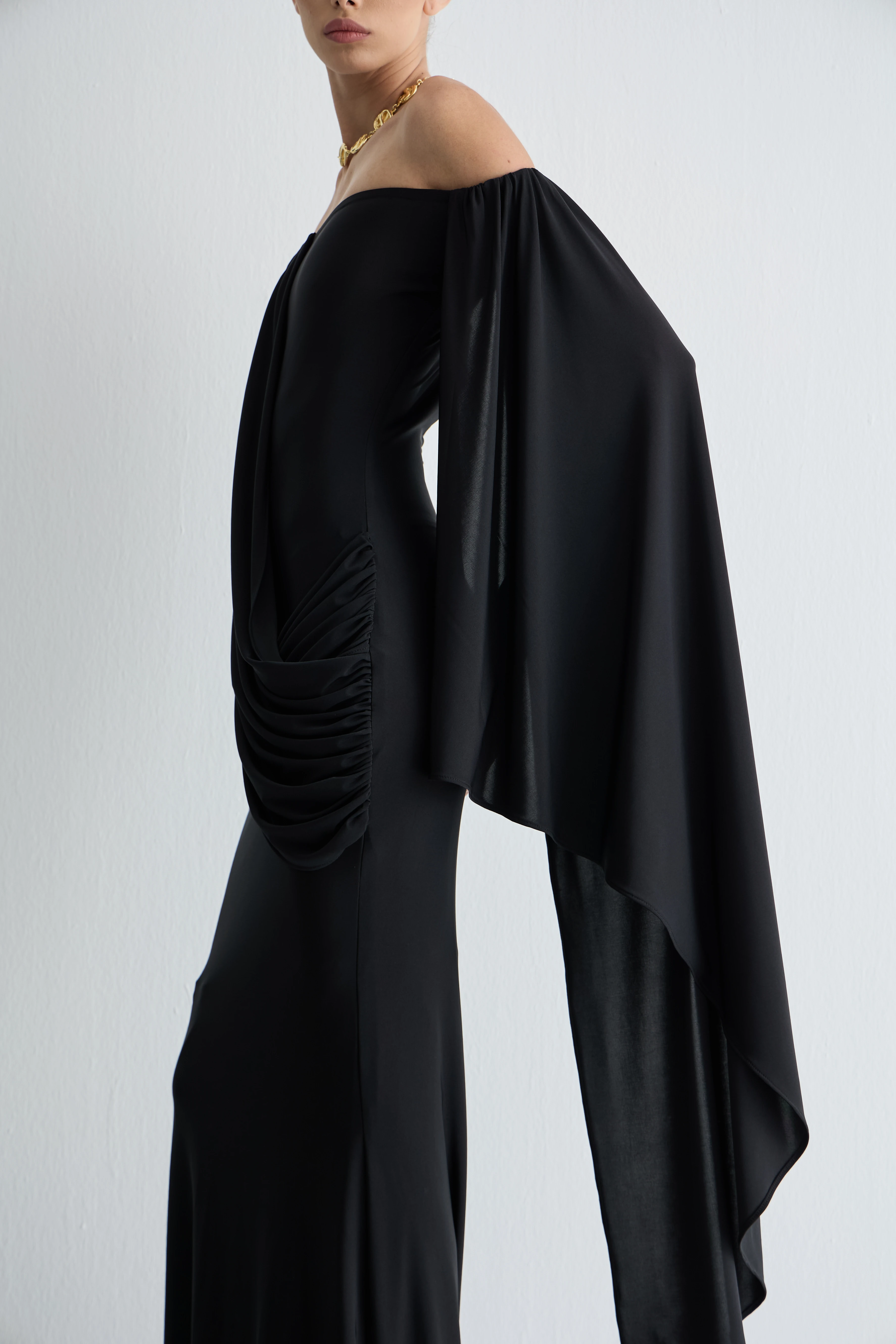 Uzun Pelerin Kol Elbise