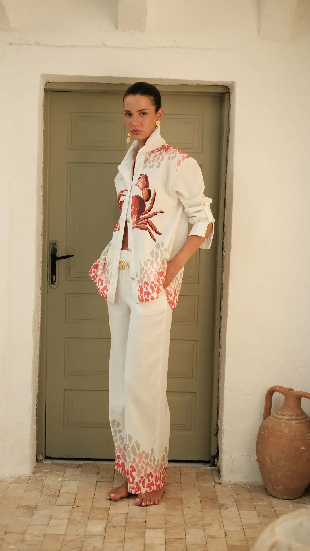 Crab Ritual Keten Pantolon