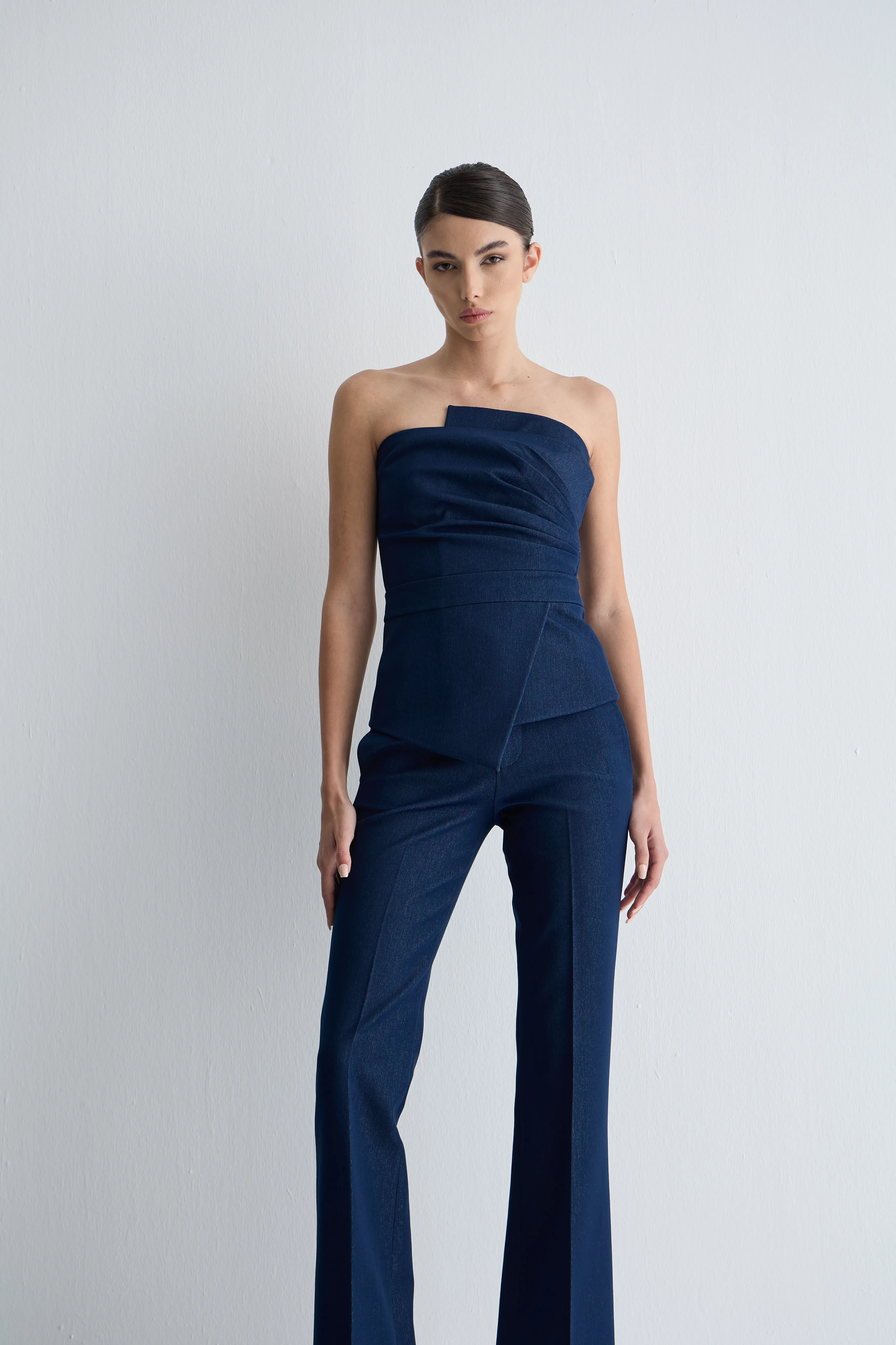 Denim Straplez Büstiyer