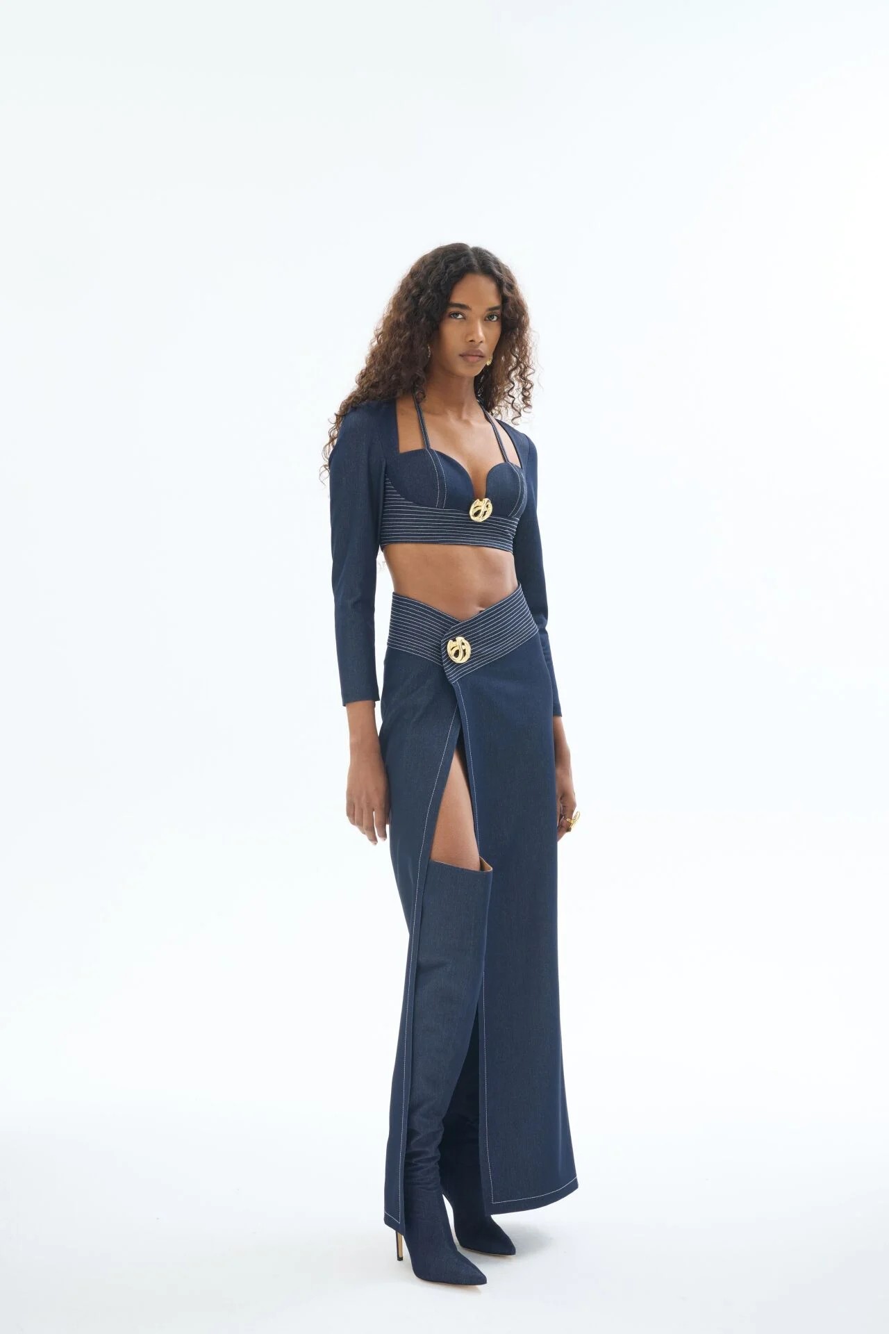 Denim Crop Büstiyer