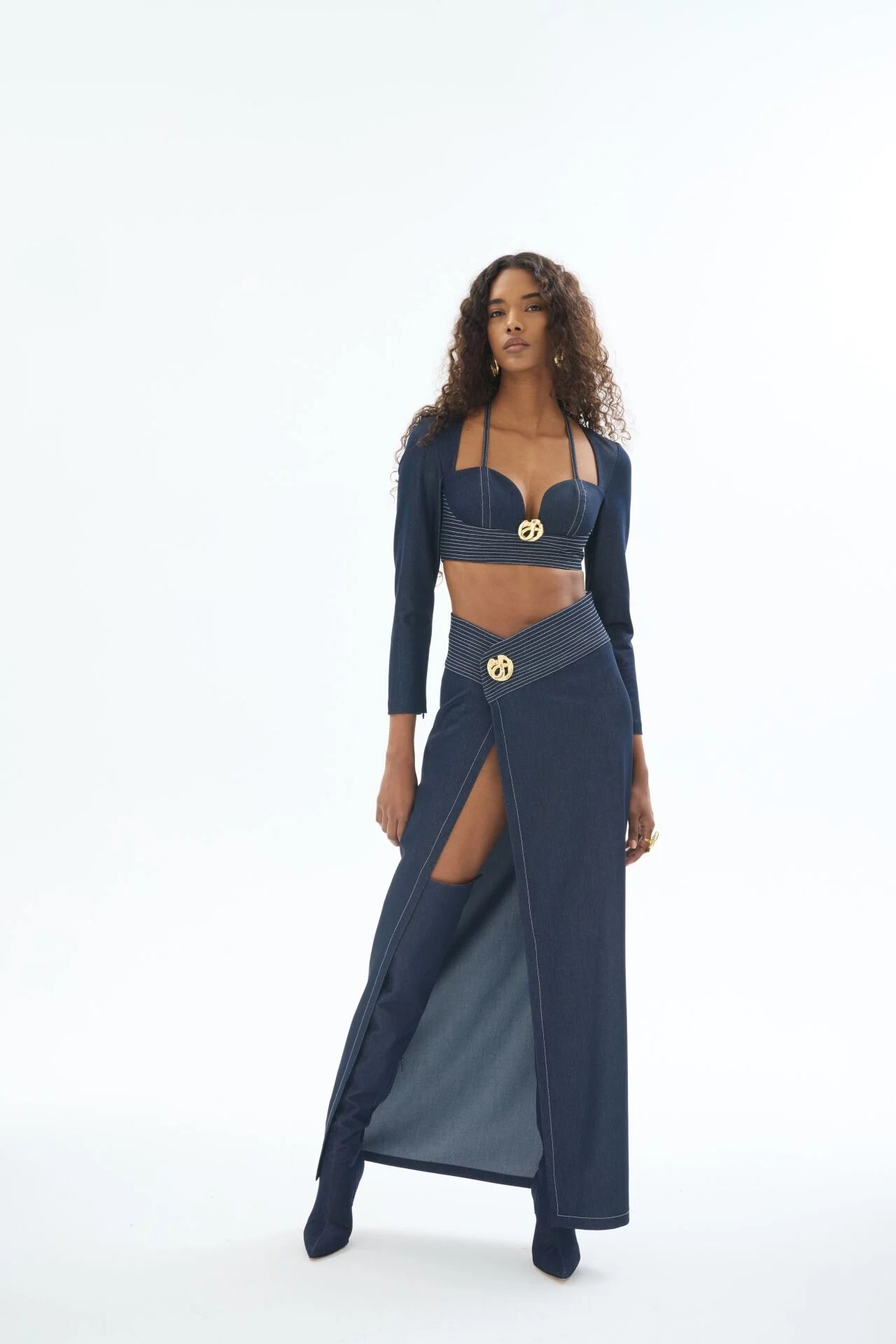 Denim Crop Büstiyer