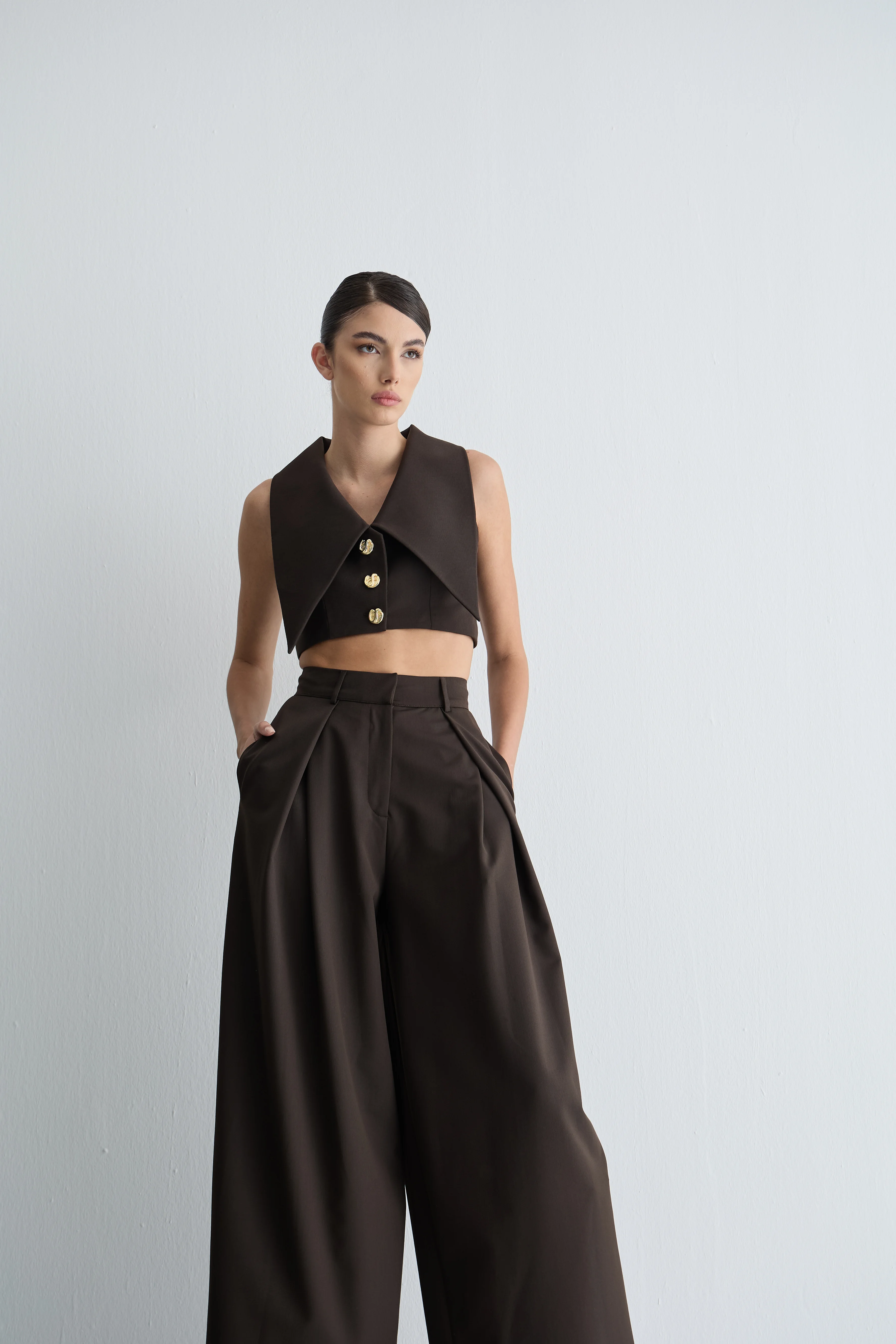 Kahverengi Pileli Pantolon