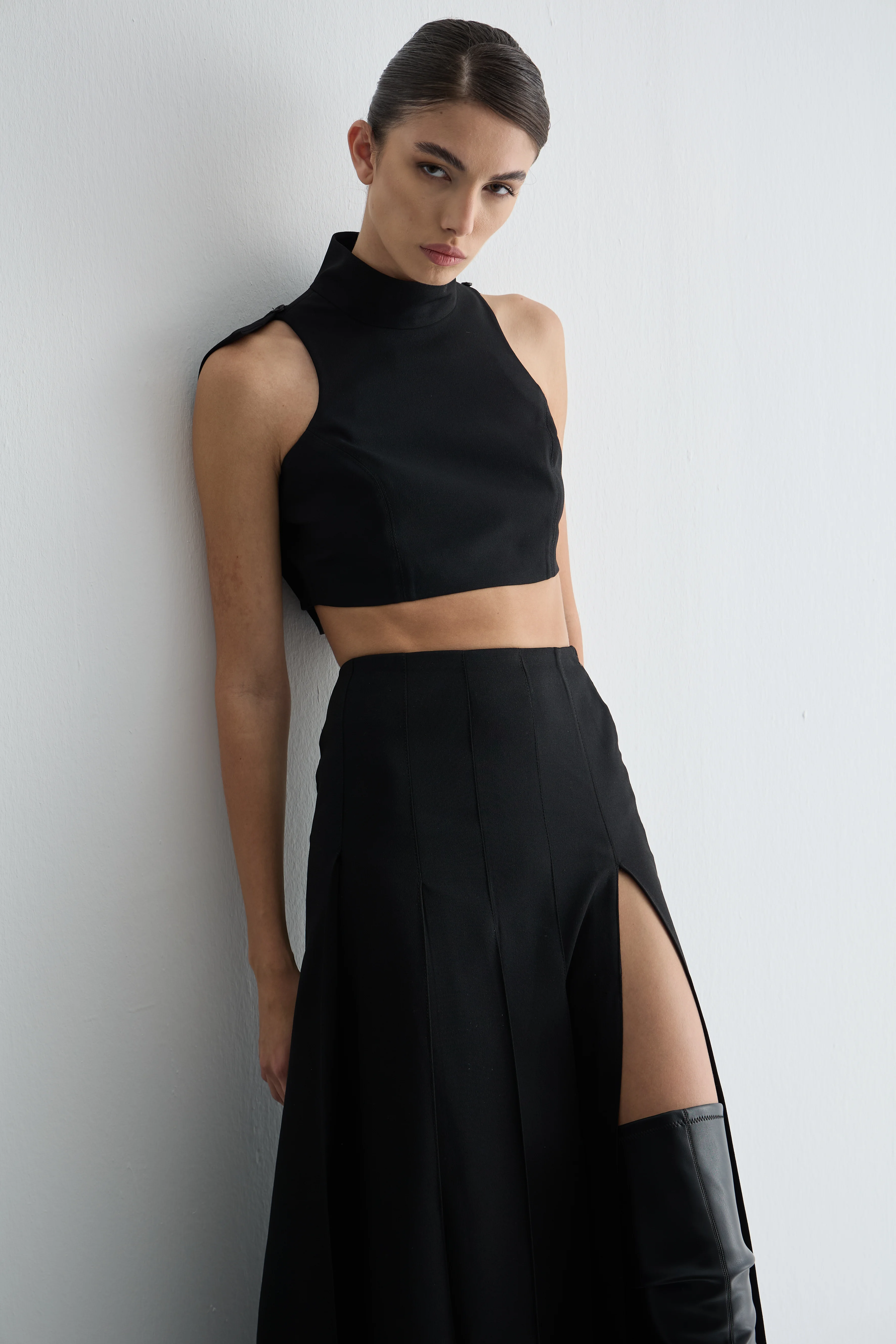 Parçalı Yüksek Bel Etek