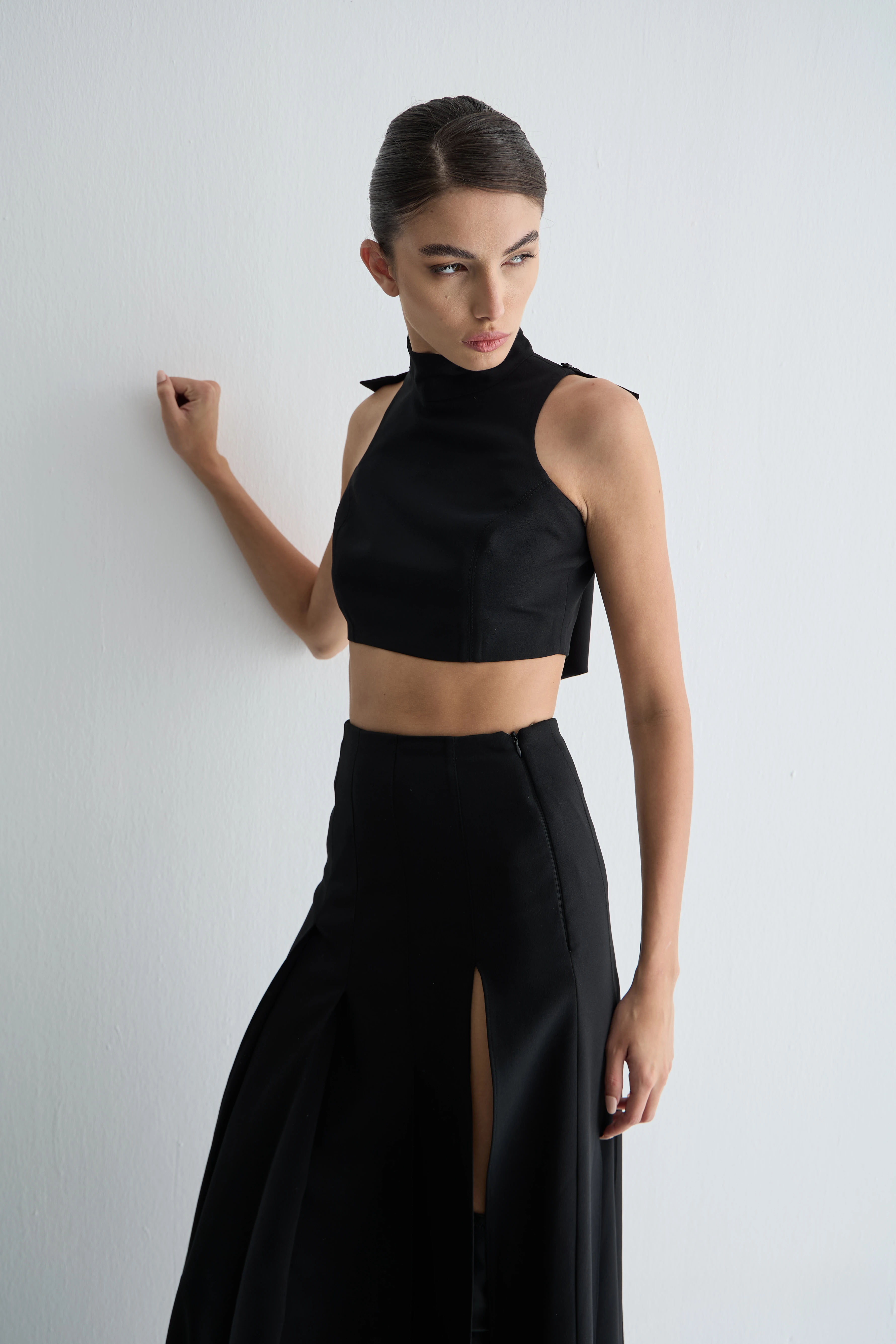 Kapüşonlu Crop Bluz