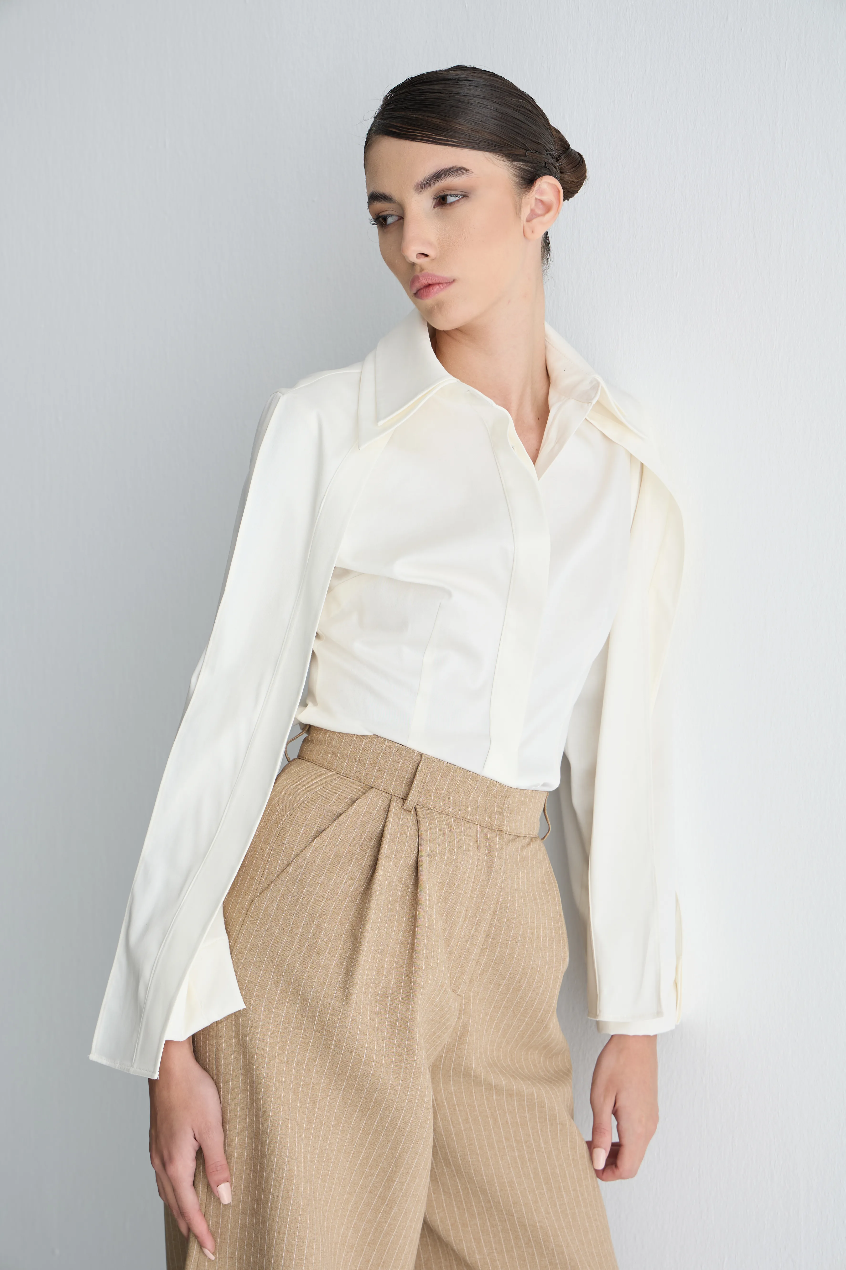 Şal Detaylı Gömlek