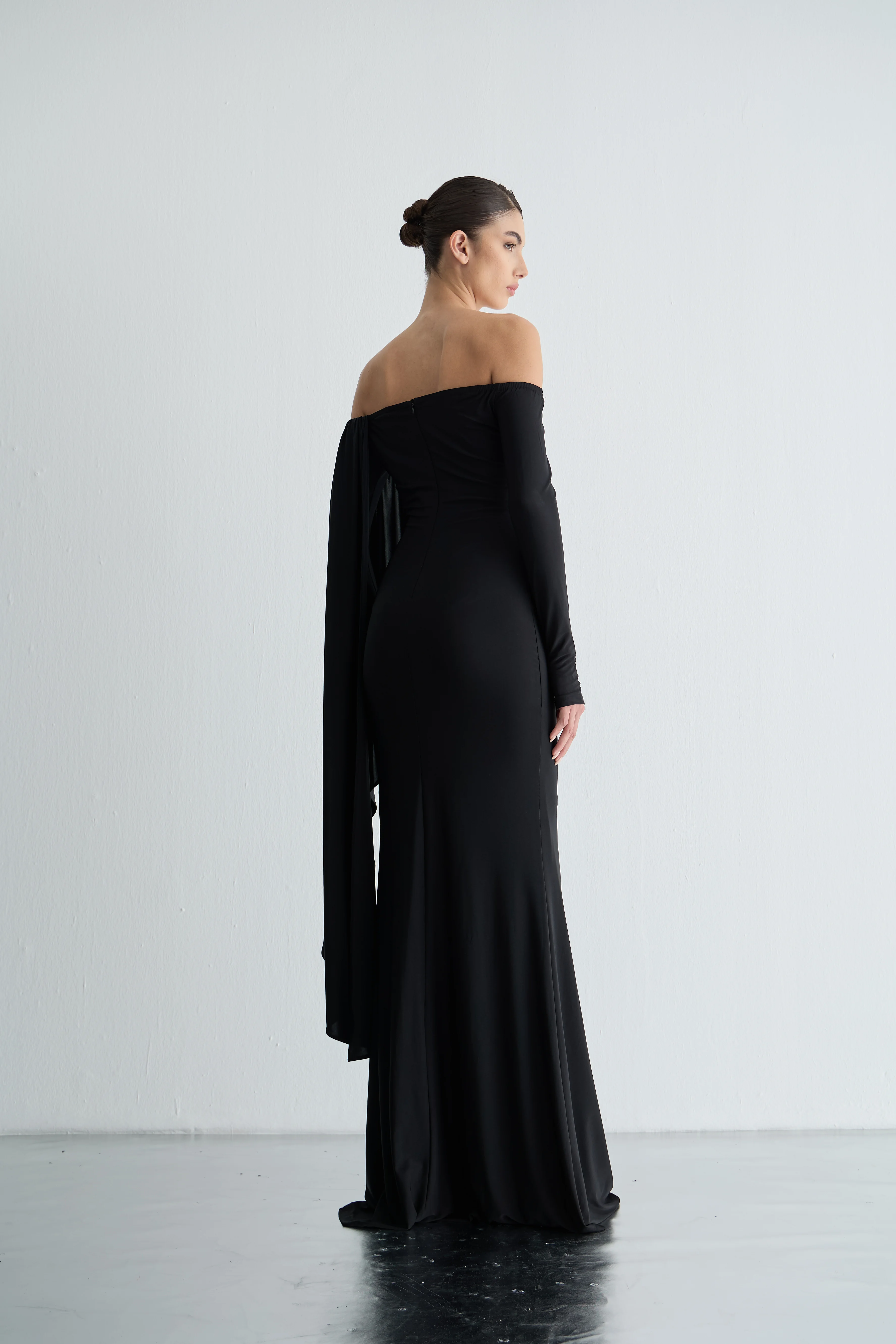 Uzun Pelerin Kol Elbise