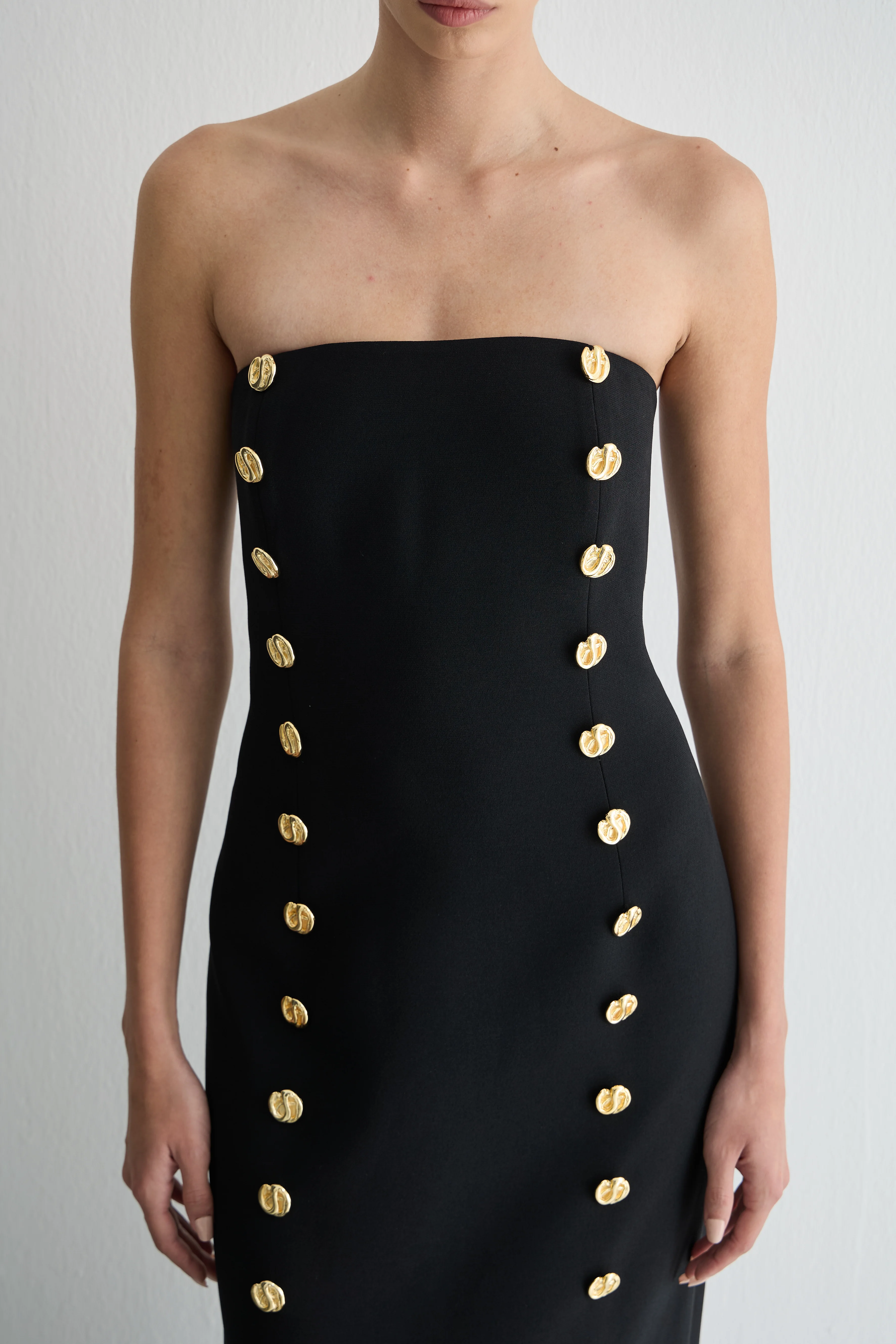 Düğmeli Maxi Boy Elbise