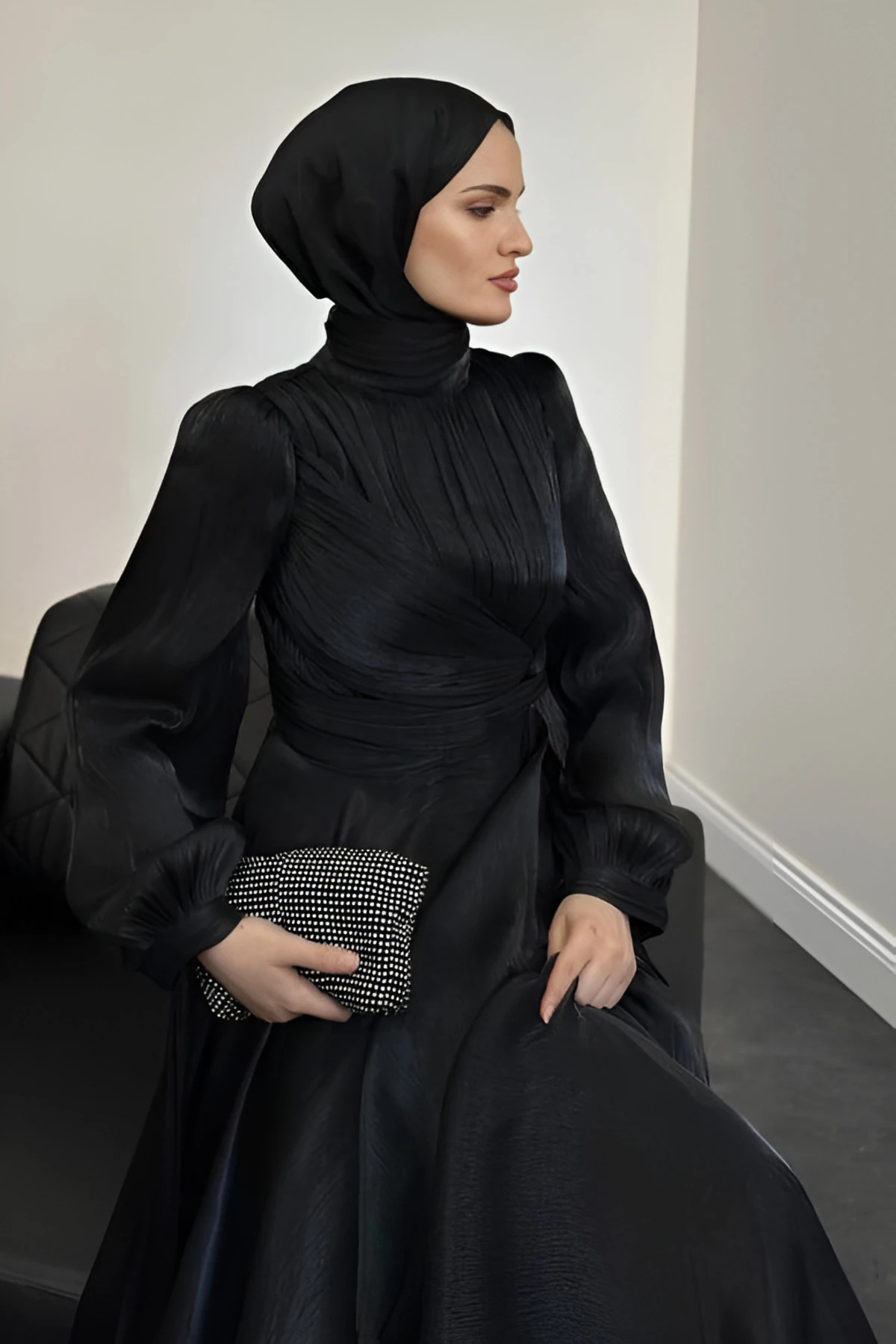 Kol Bağlamalı Organze Abiye