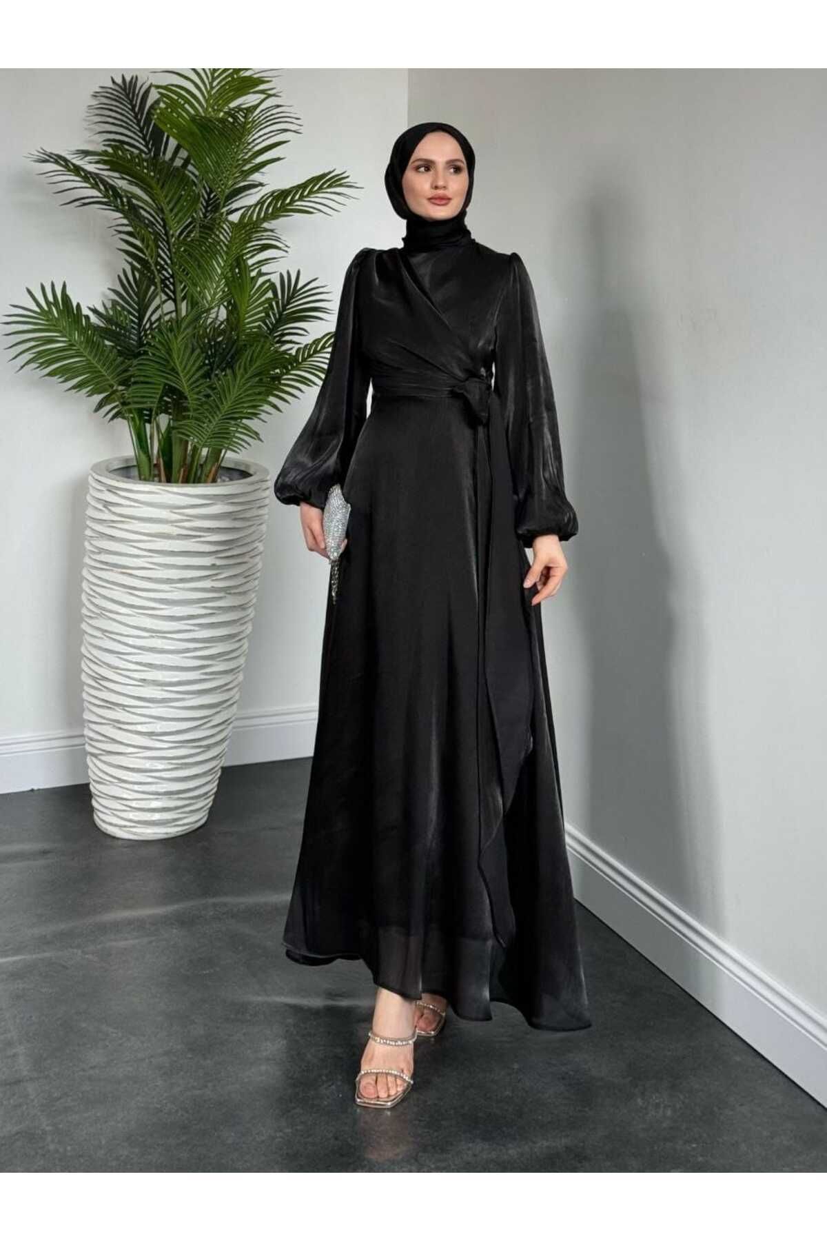 Yandan Bağlamalı Organze Elbise