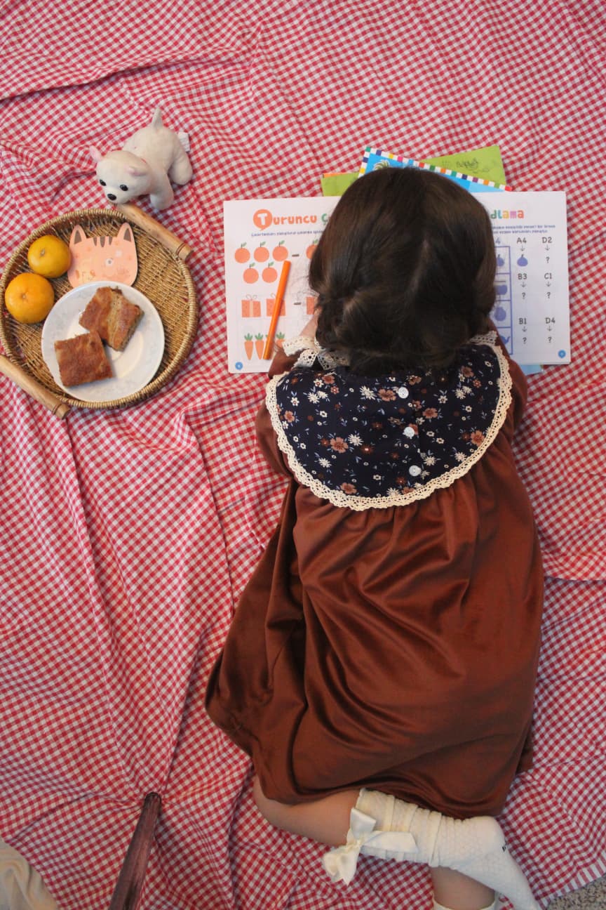 Kadife Dantelli Elbise