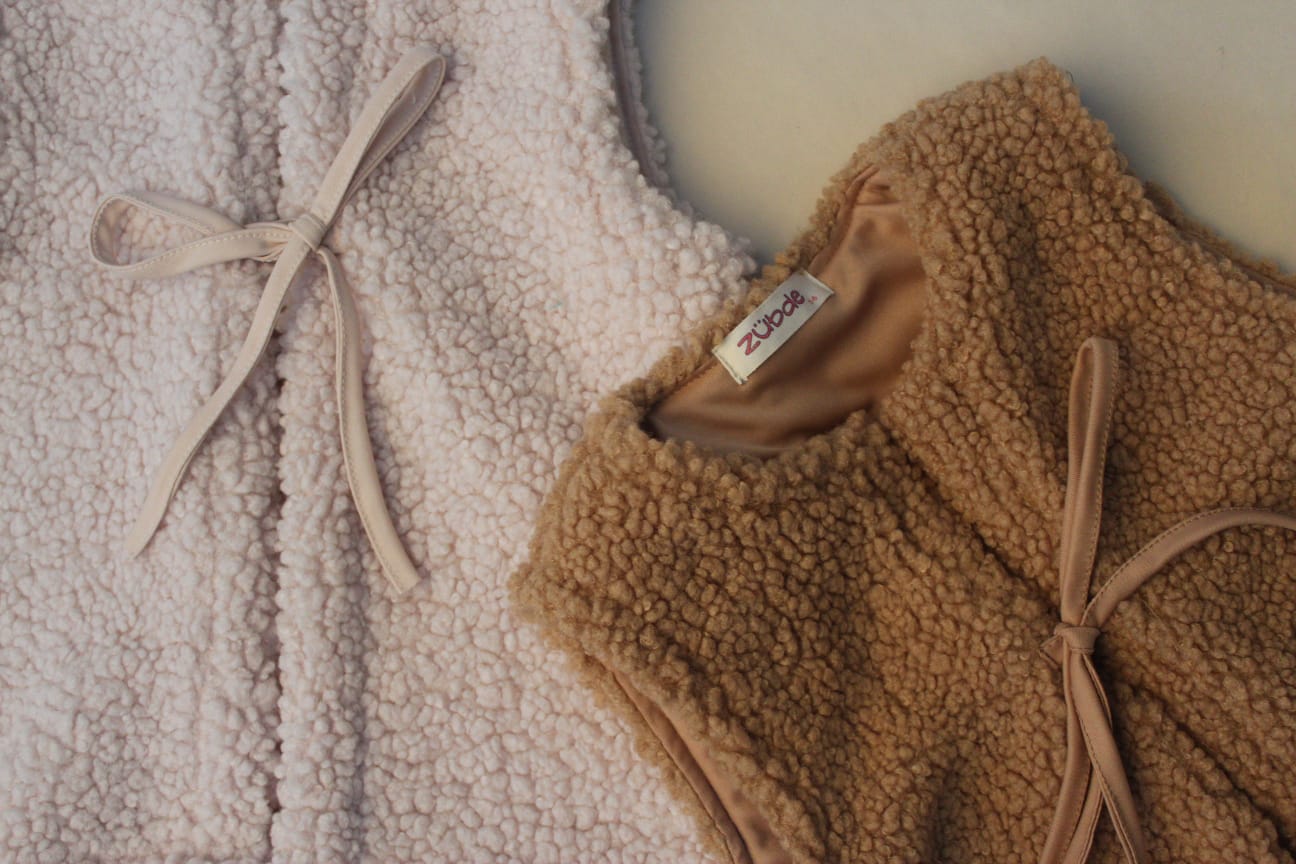 Peluş Önü Bağlamalı Yelek