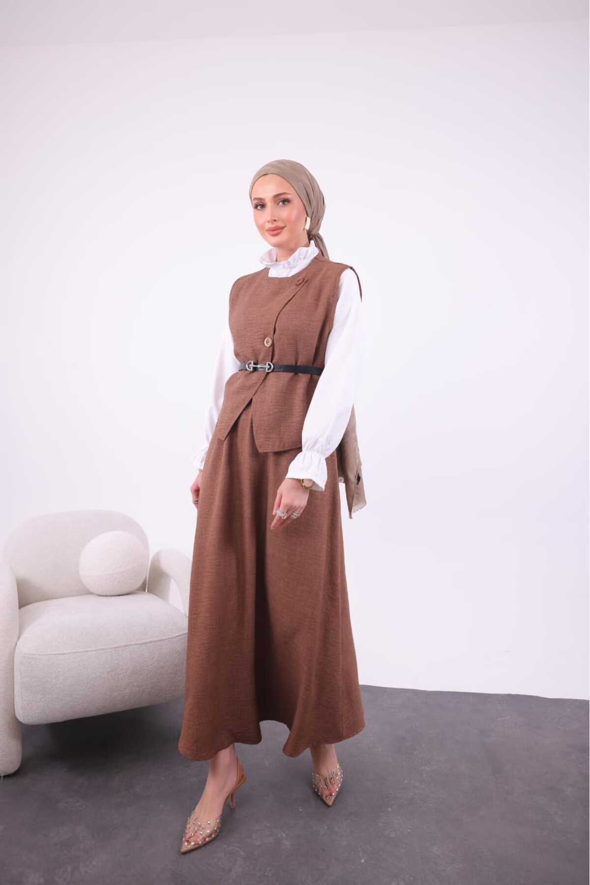 Defne Bambu Keten Üçlü Takım