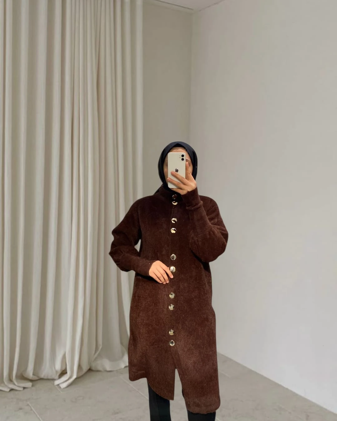 Seba Uzun Düğmeli Hırka