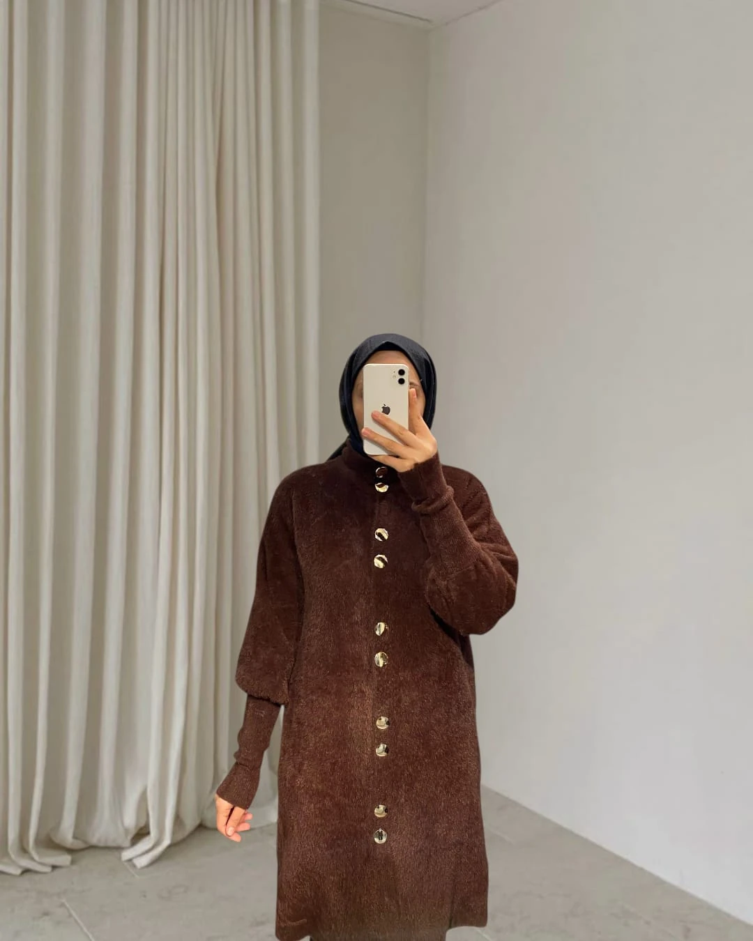 Seba Uzun Düğmeli Hırka