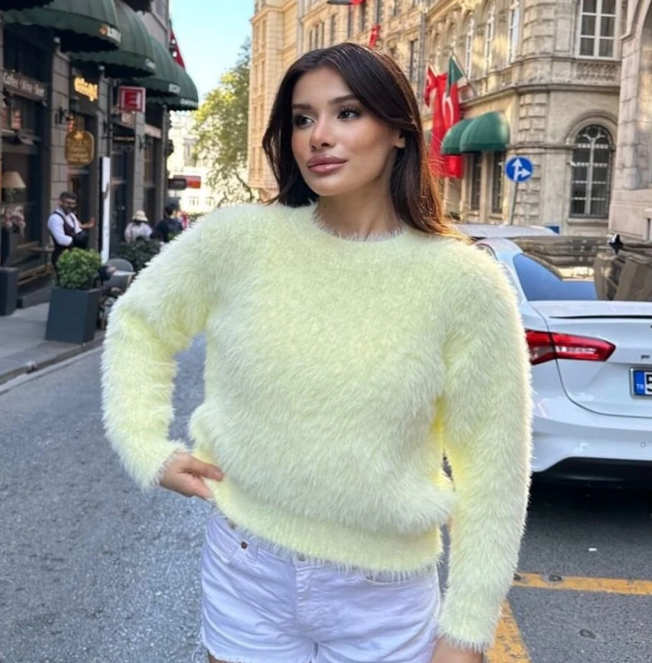 Peluş Uzun Tüylü Yumoş Kazak