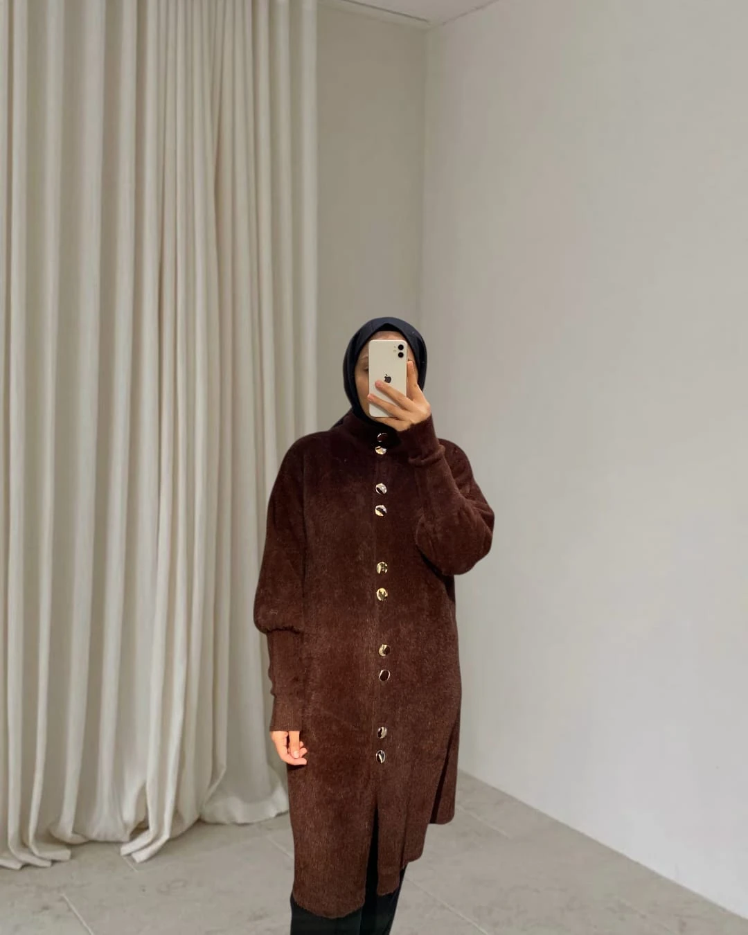 Seba Uzun Düğmeli Hırka